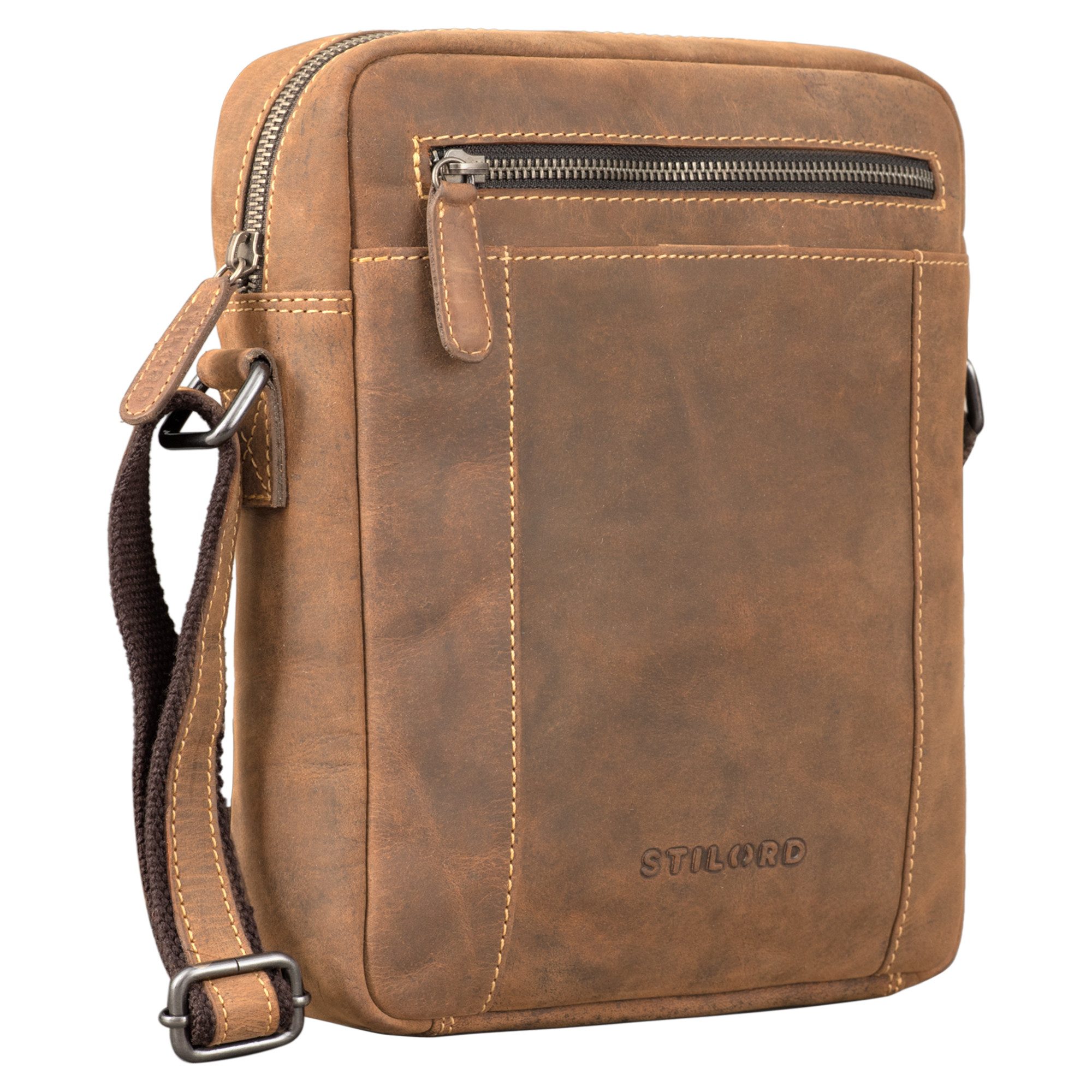 STILORD Schultertasche "Fox" Herrentasche Leder Vintage Messenger Bag