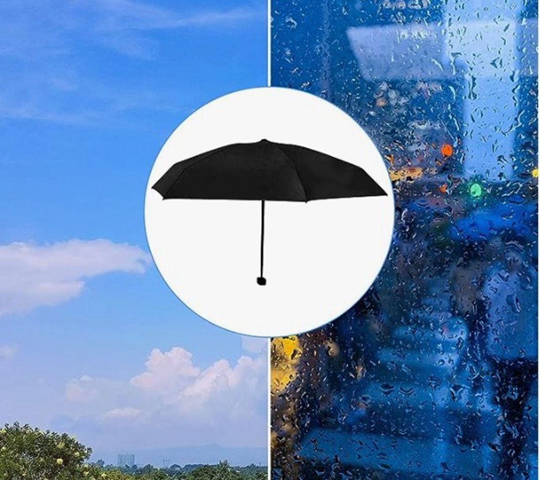 TUABUR Taschenregenschirm faltbarer Reiseschirm