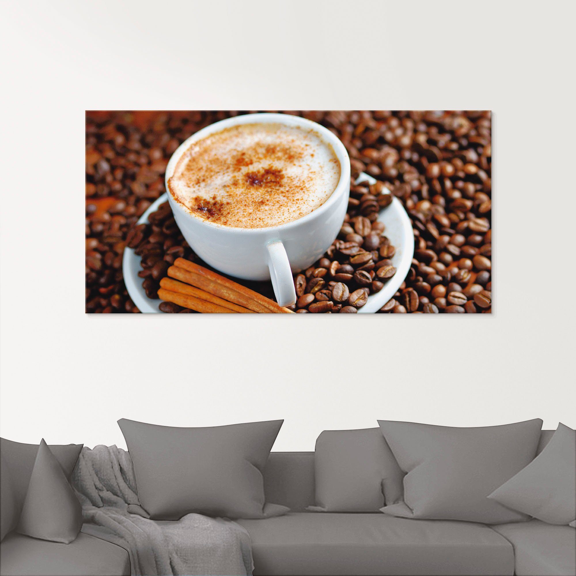 Artland Glasbild Cappuccino - Kaffee, Getränke (1 St), in verschiedenen Größen