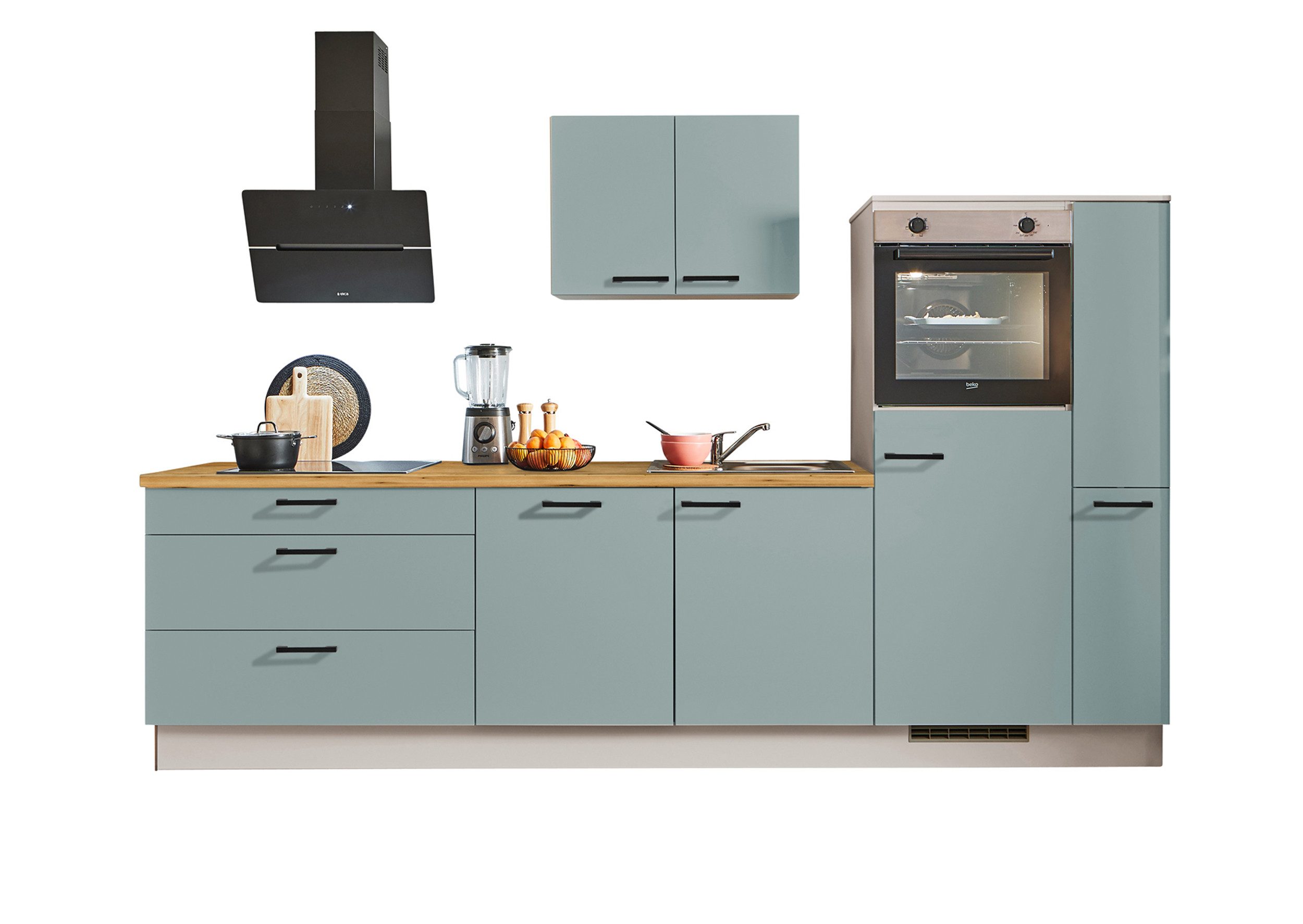 pino Küchenzeile Lund, individuell anpassbar, gratis Küchenplanung mit Profis, (Breite 280cm), vormontiert, wahlw. mit E-Geräten, Preis inkl. Lieferung