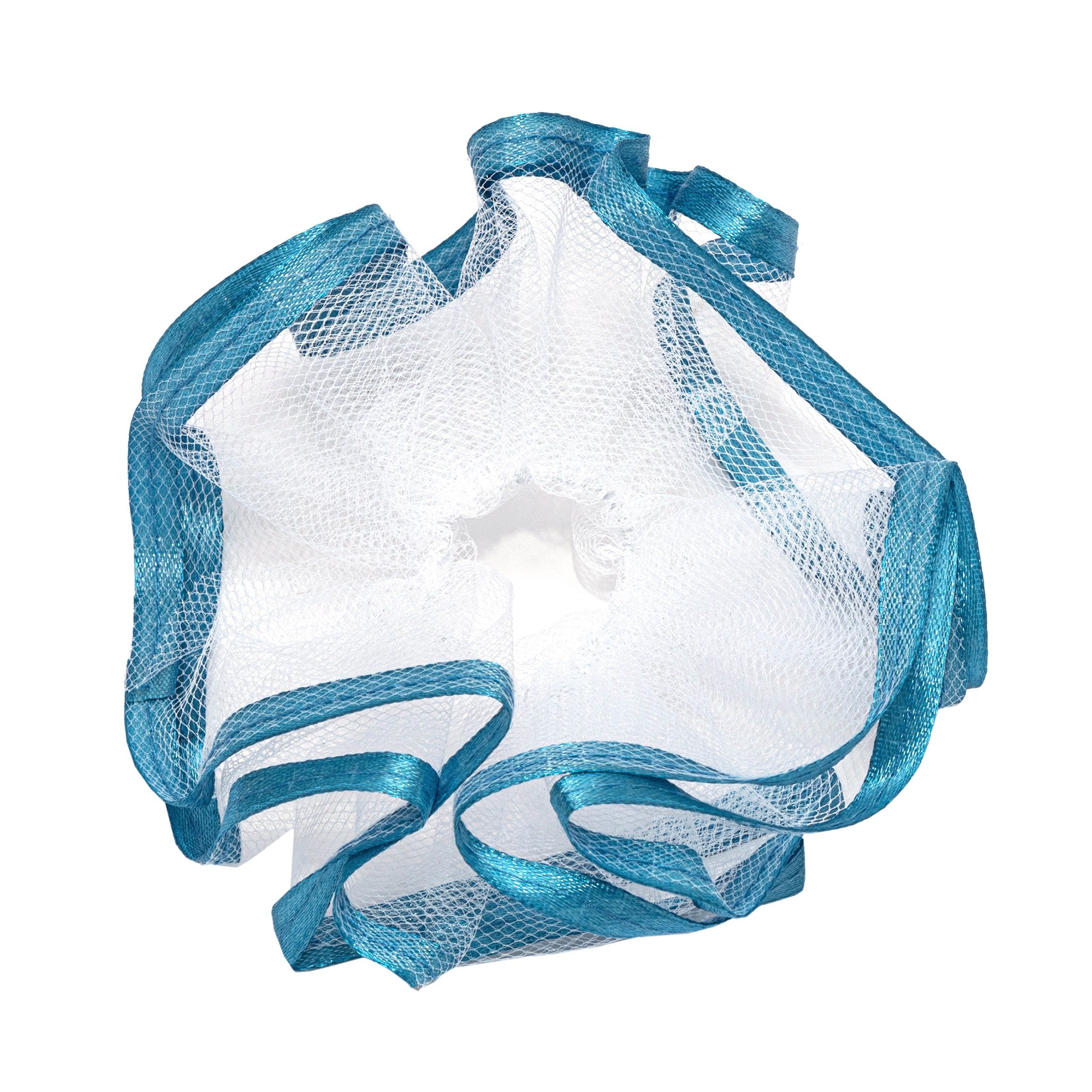 Räucherstövchen Taufe Kerzenmanschette Kommunion aus Tüll Tropfschutz 12x9cm blau Sati