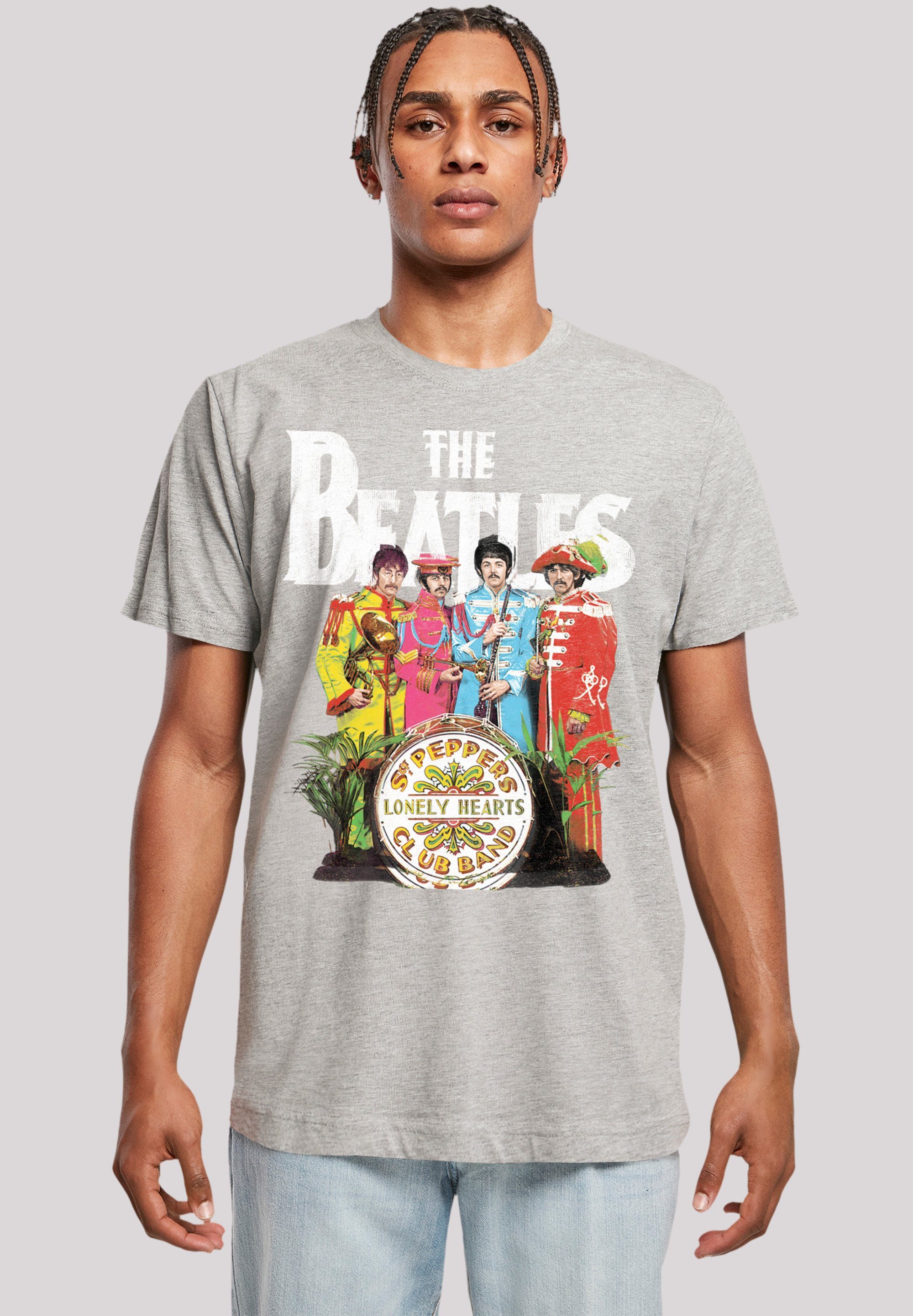 F4NT4STIC T-Shirt The Beatles Sgt Pepper Print heather grey