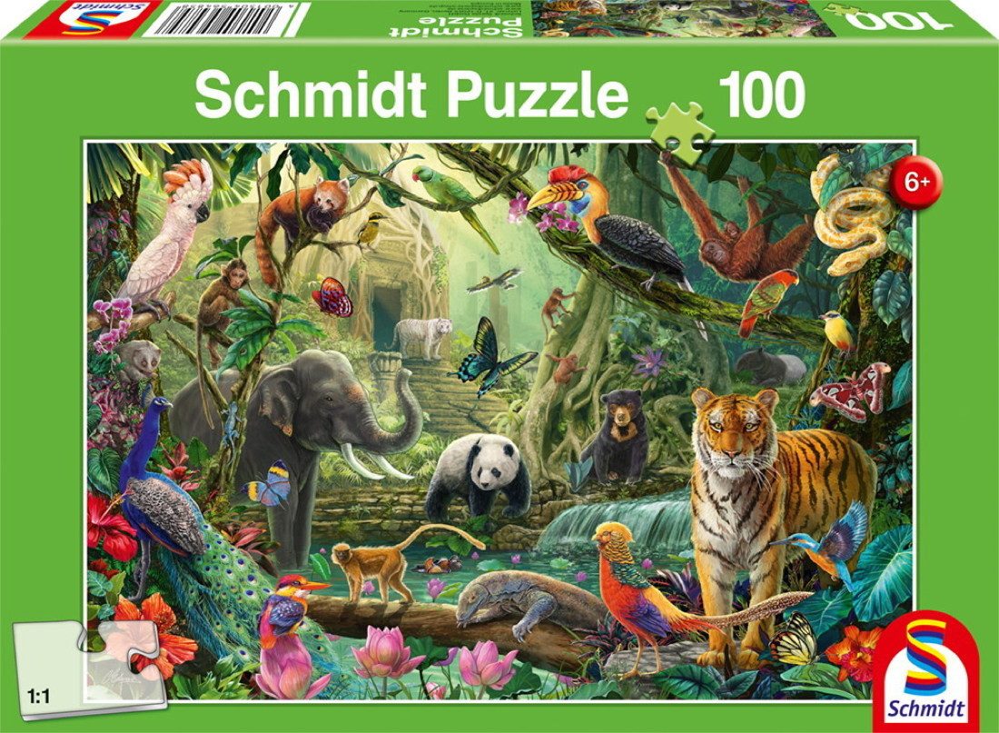 Schmidt Spiele Puzzle 100 Teile Kinder Puzzle Bunte Tierwelt im Dschungel 5 günstig online kaufen