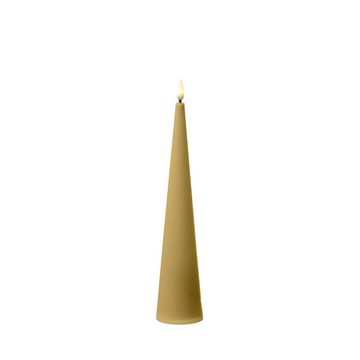 MARELIDA LED-Kerze LED Kegelkerze Outdoorkerze in Kegelform flackernd H: 25cm Timer creme