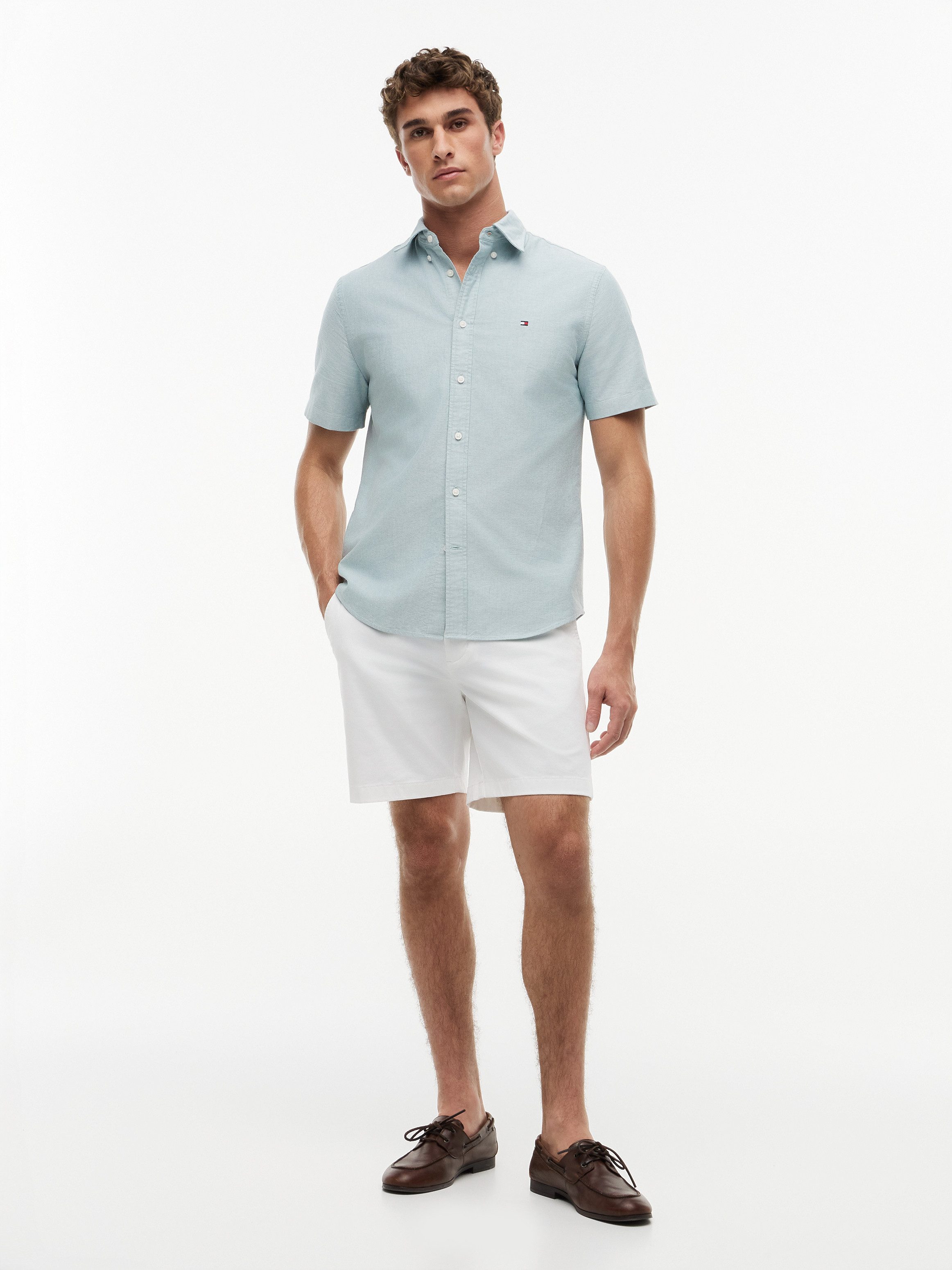 Tommy Hilfiger Kurzarmhemd HERITAGE OXFORD RF SHIRT S/S mit Button-down-Kragen, Regular Fit