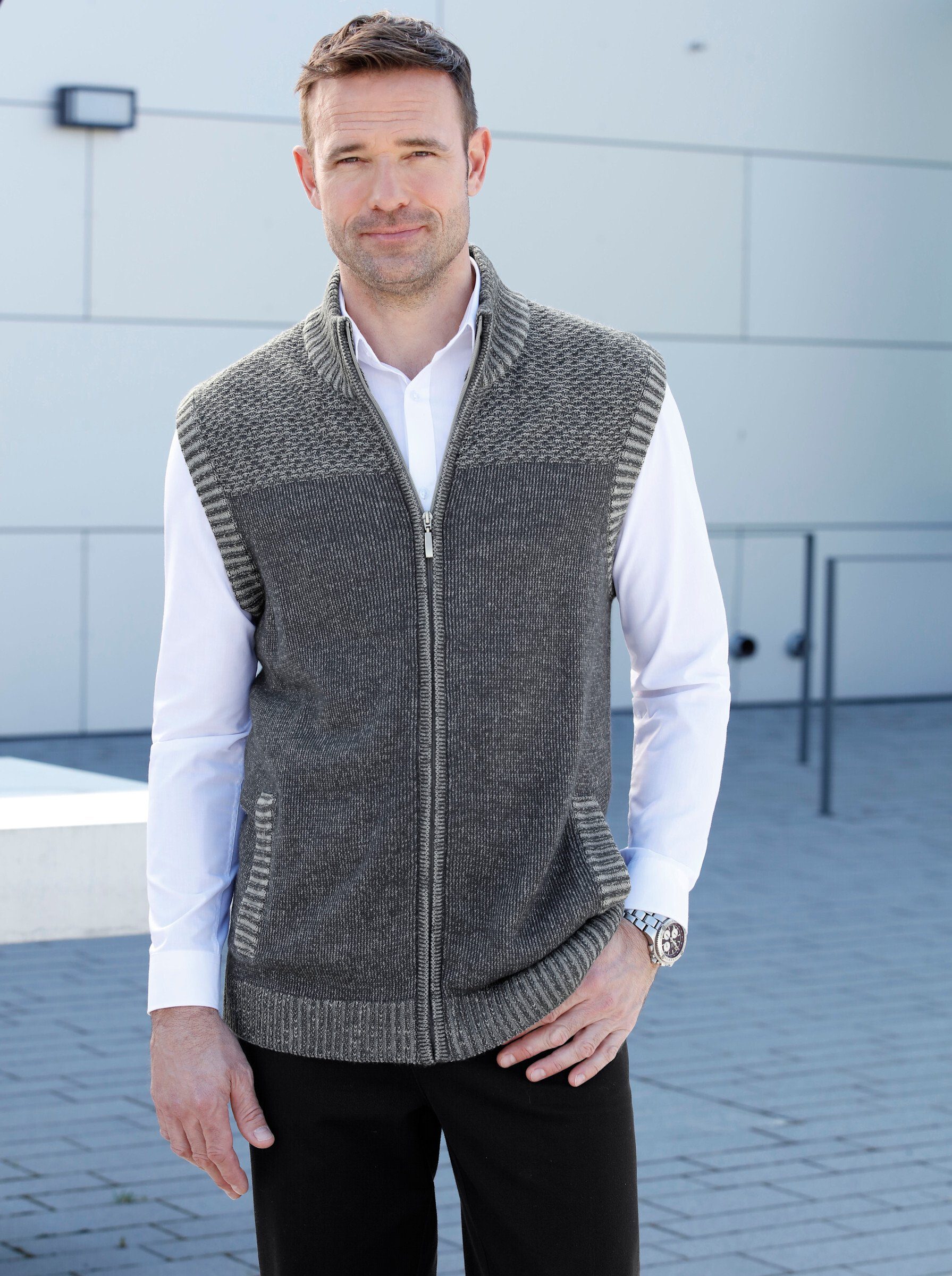 TOFOTL Strickweste Herren - Ärmellose V-Ausschnitt Weste Für Business & Freizeit