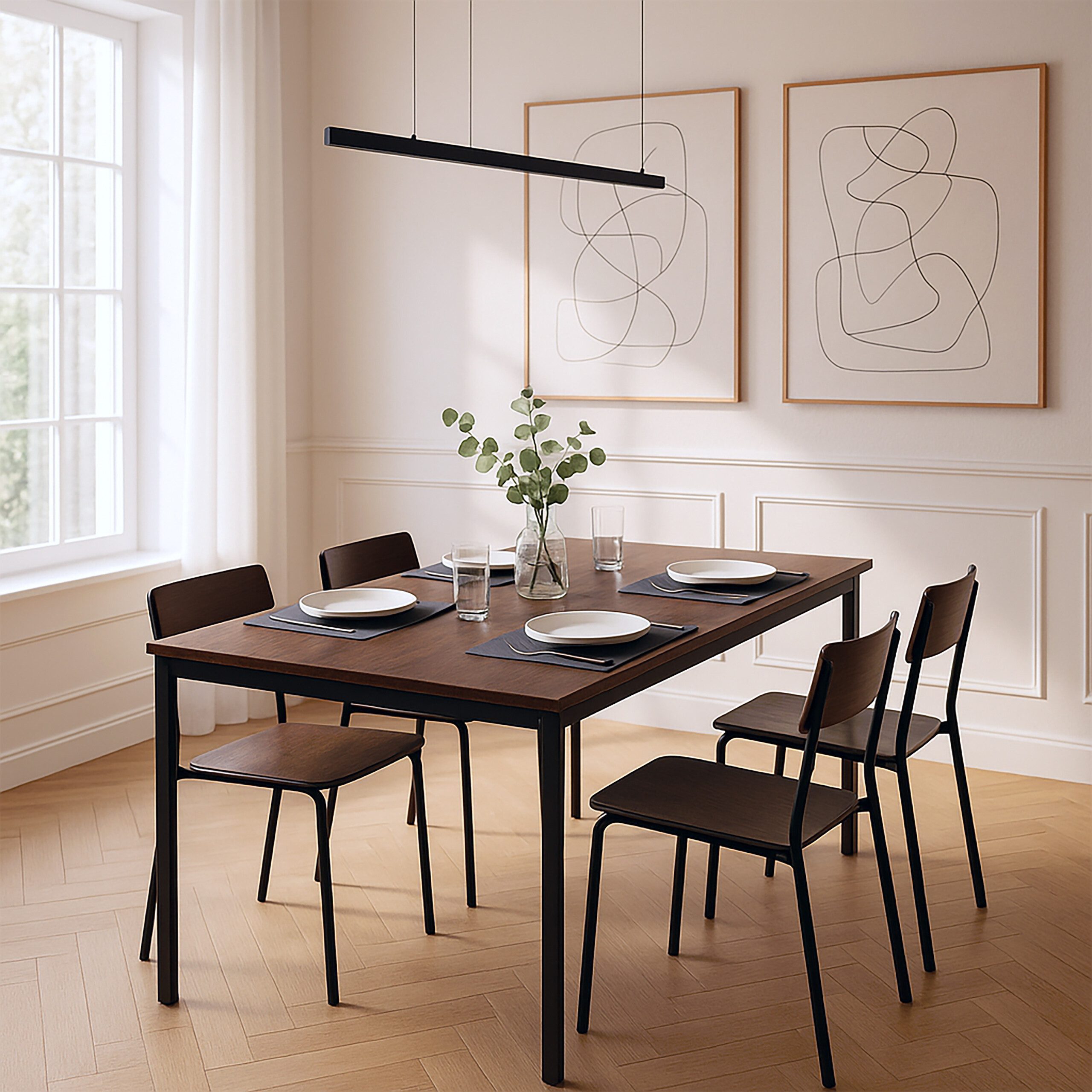 relaxdays Esstisch für 4 Personen 110 x 60 cm, dunkelbraun günstig online kaufen