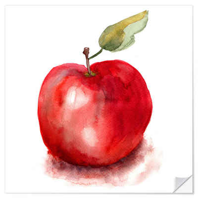 Posterlounge Wandfolie Editors Choice, Süßes Apfel-Aquarell, Kinderzimmer Malerei