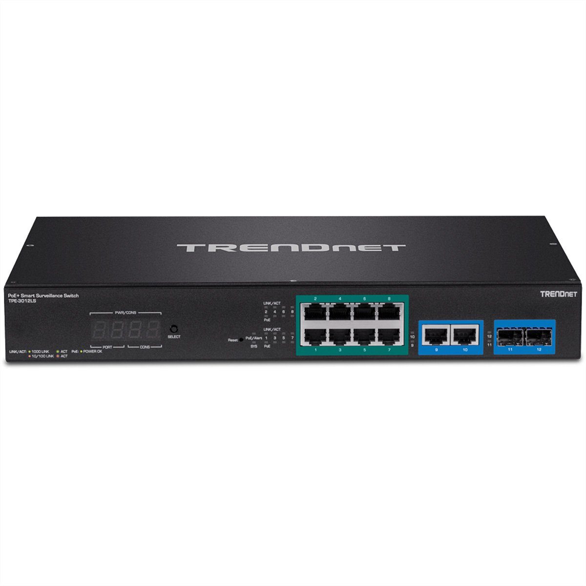 Smart Gigabit Trendnet Netzwerk-Switch 12-Port PoE+ Surveillance Switch TPE-3012LS