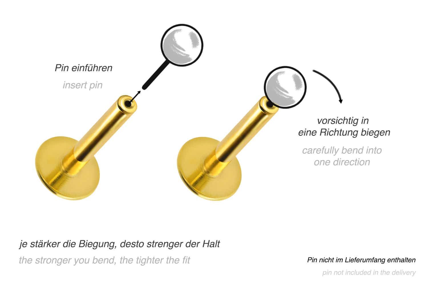 PIERCINGLINE Piercing-Set Titan Labret mit Push günstig online kaufen