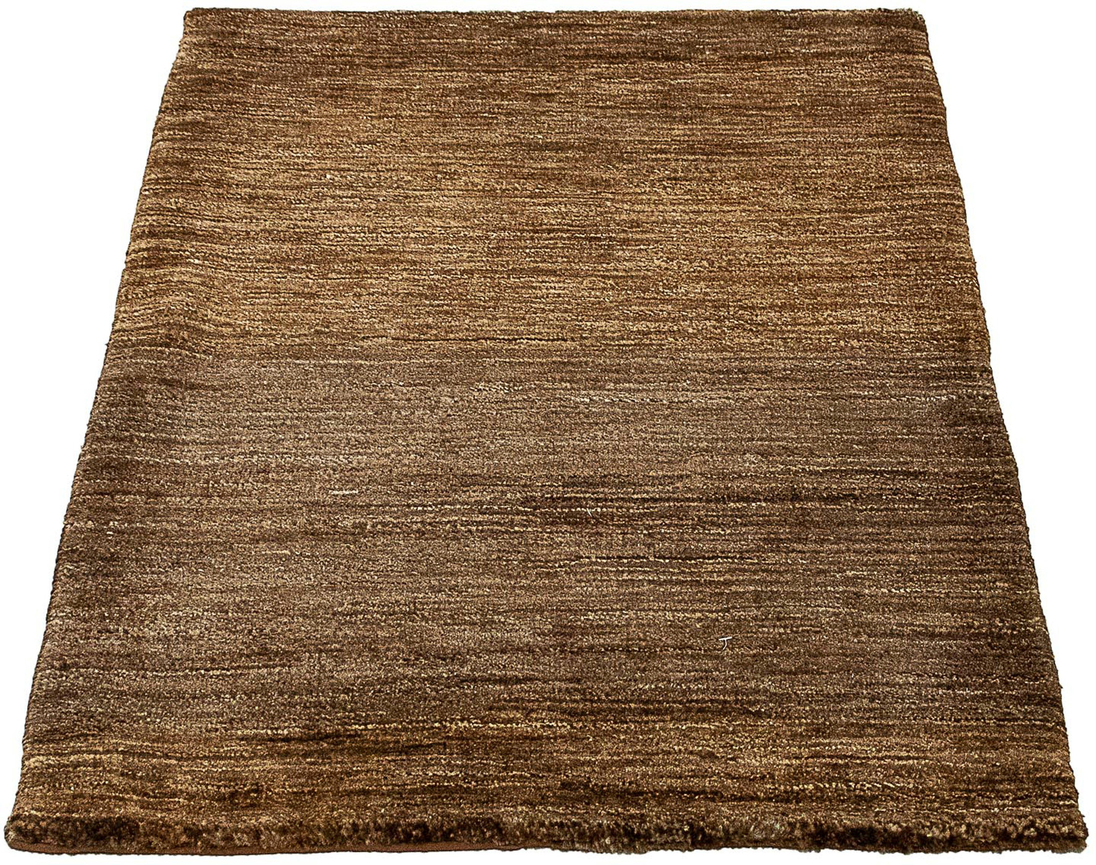Wollteppich Gabbeh - Indus - 92 x 66 cm - dunkelbraun, morgenland, rechteckig, Höhe: 18 mm, Wohnzimmer, Handgeknüpft, Einzelstück mit Zertifikat