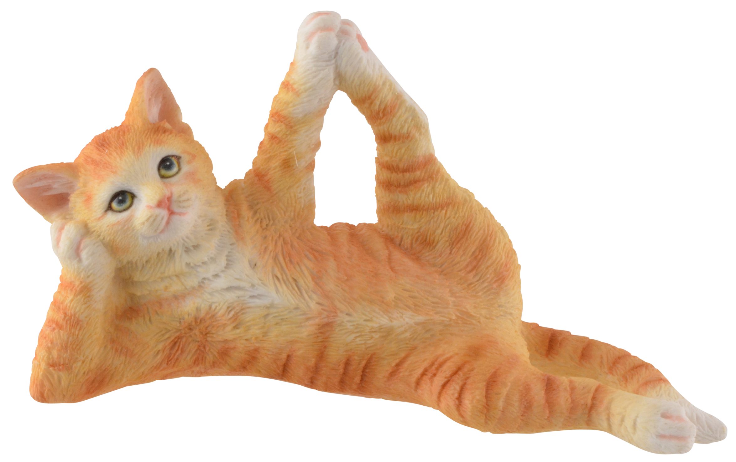 Vogler direct Gmbh Dekofigur Yoga Katze in schlafender Vishnu Pose, Veronesedesign, Kunststein, Größe: L/B/H ca. 13x5x7cm