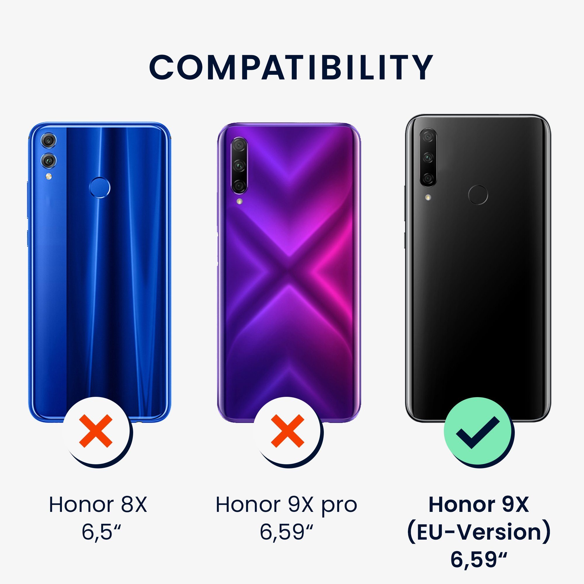 kwmobile Handyhülle Hülle für HONOR 9X (EU-Version), Hülle Silikon - Soft Handyhülle - Handy Case Cover