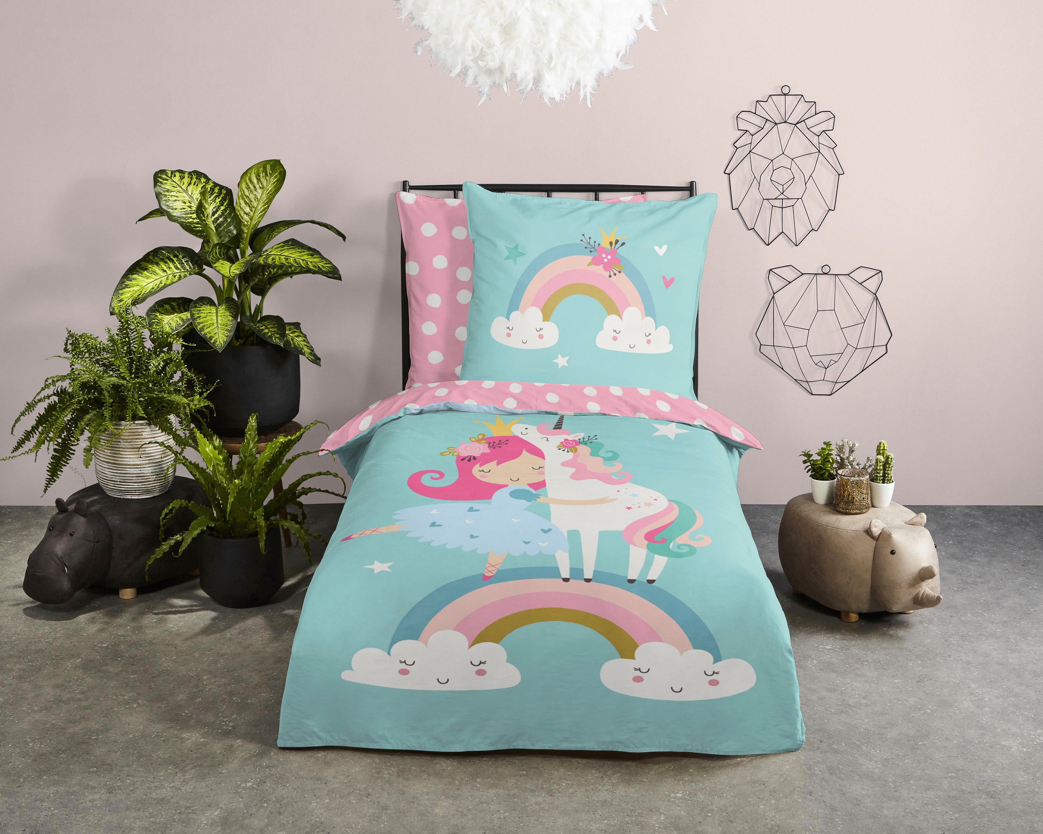 good morning Kinderbettwäsche Heaven, Renforcé, 2 teilig, Baumwolle, 135x20 günstig online kaufen