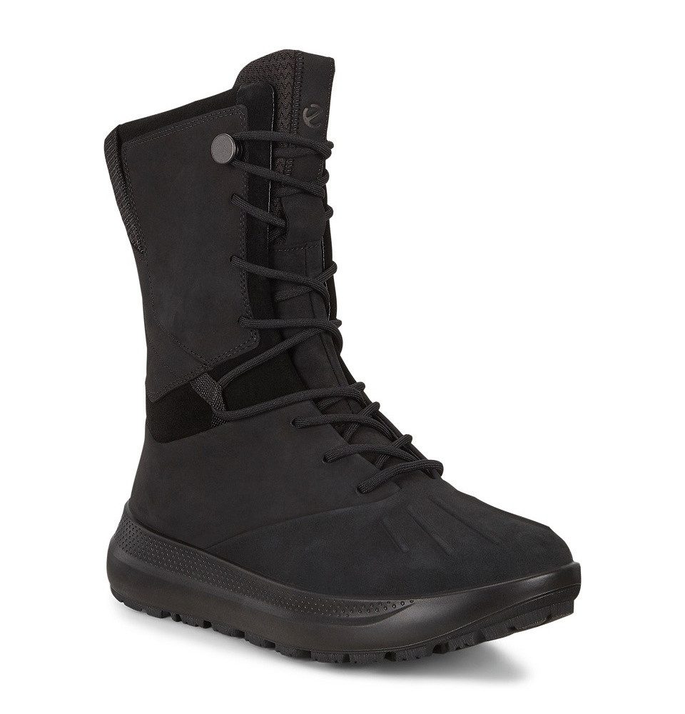 Ecco Solice High (Yabuck Yak-Leder) schwarz Женщинам Winterstiefel