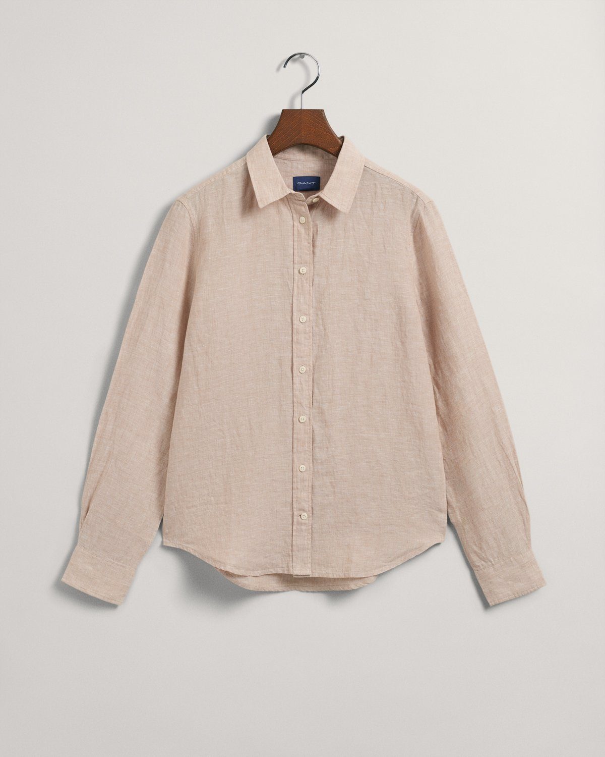 Gant Blusenshirt REG LINEN CHAMBRAY SHIRT, HORN BEIGE