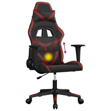 vidaXL Bürostuhl Gaming-Stuhl mit Massagefunktion Schwarz und Weinrot Kunstleder