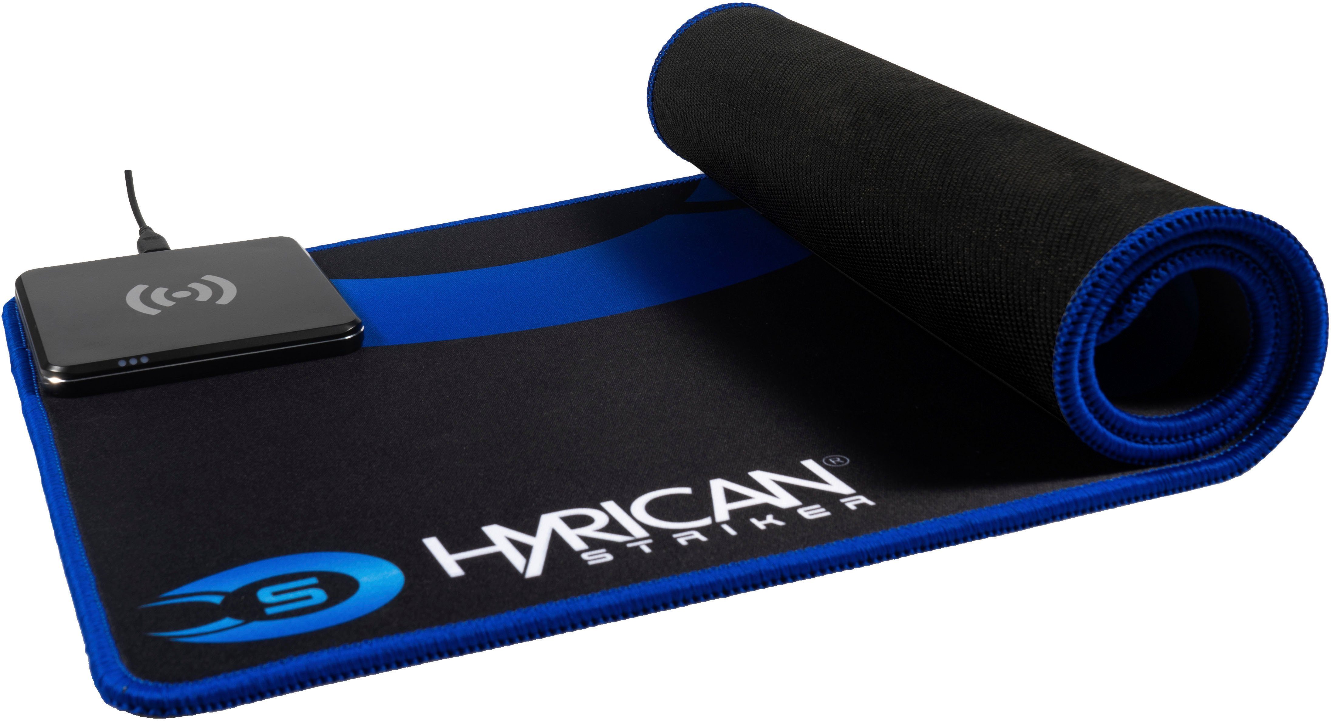 Hyrican Mauspad Striker Qi Mauspad ST-MP15 inkl. 10W QI-Charger Micro-USB, integriertes kabelloses Ladegerät