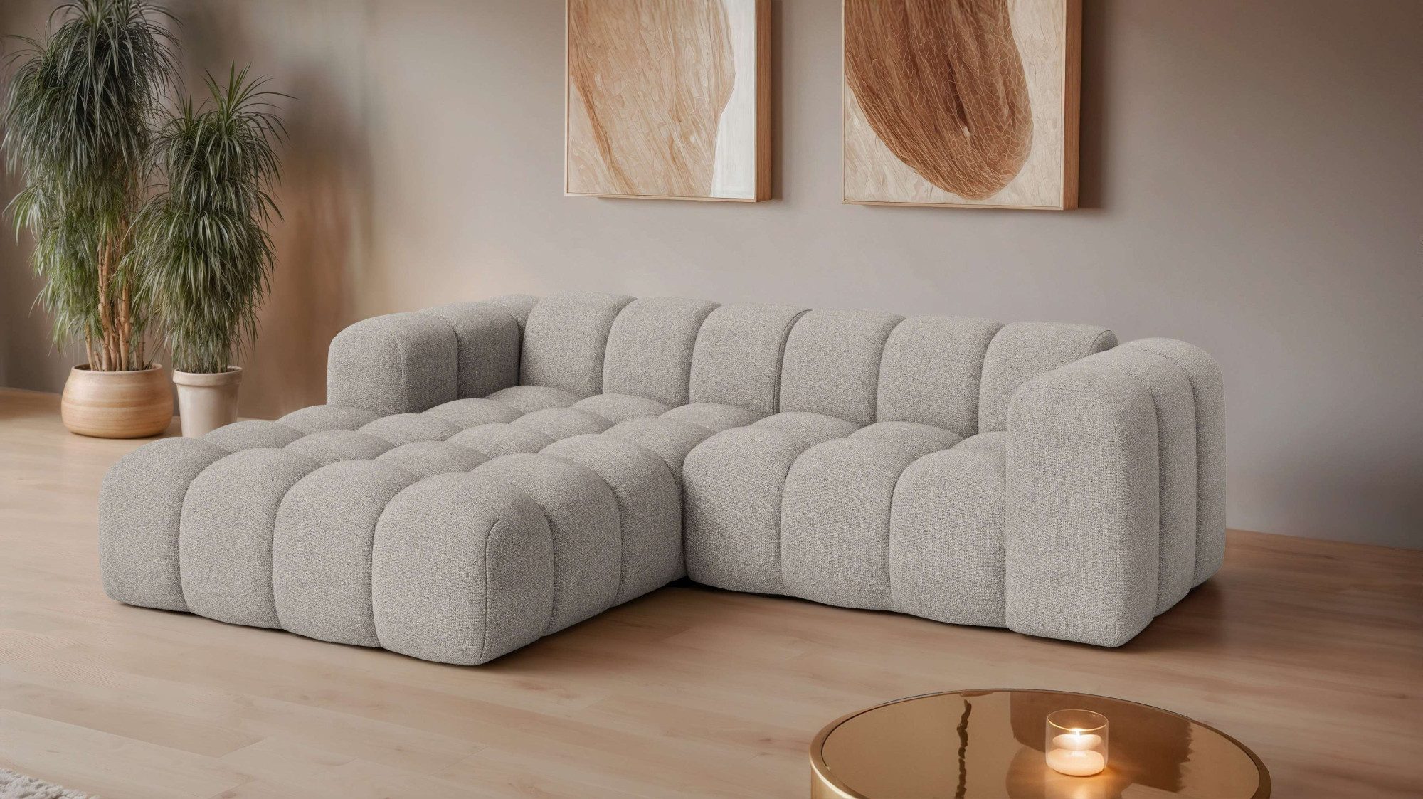 OTTO home Ecksofa KALLIE Design-Sofa mit Wellenunterfederung, Bubble-Optik, günstig online kaufen