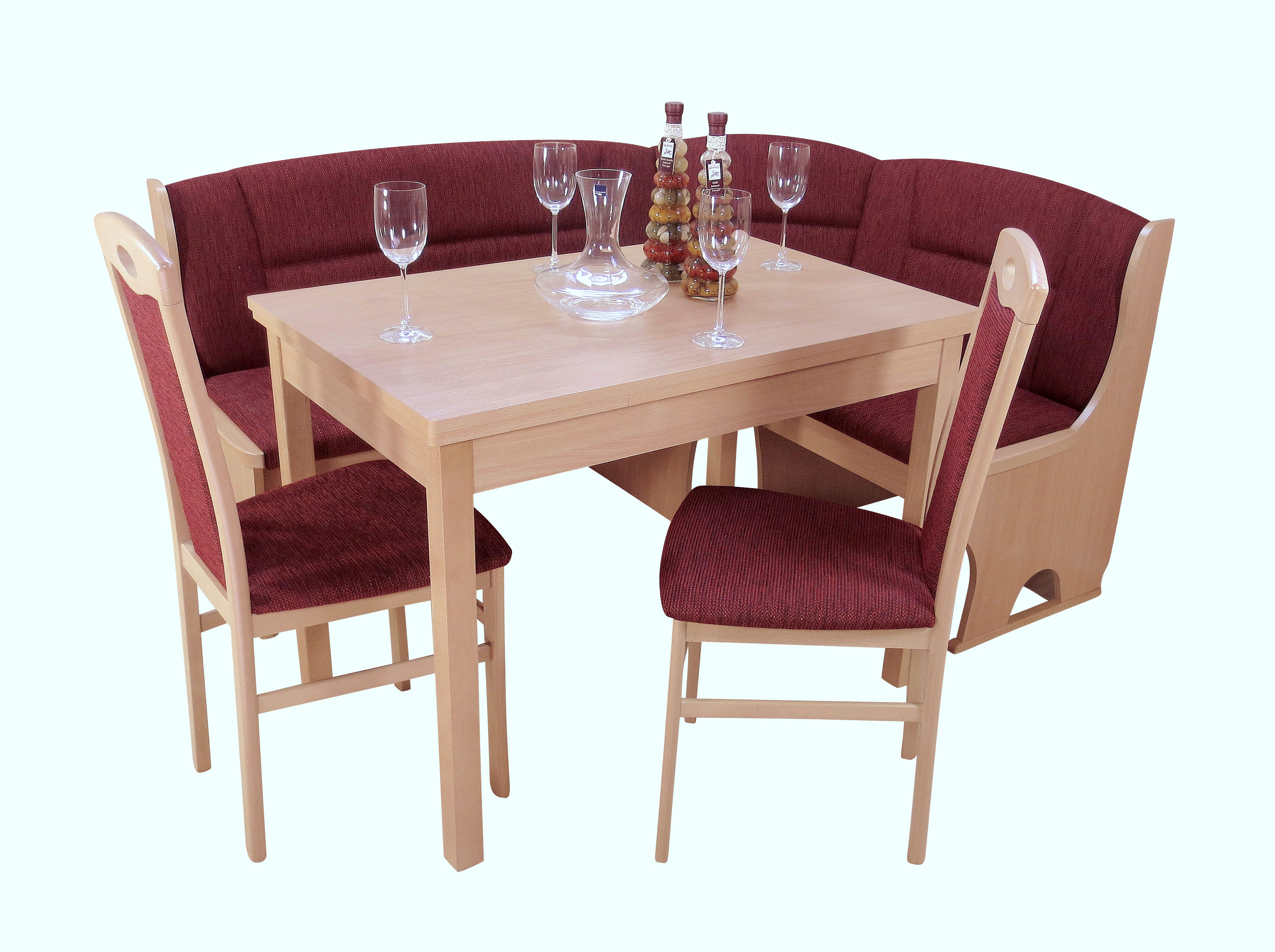 moebel-direkt-online Eckbankgruppe 4tlg. Eckbankgruppe, Stellfläche 125x165 cm, (Spar-Set, 4tlg. Set)