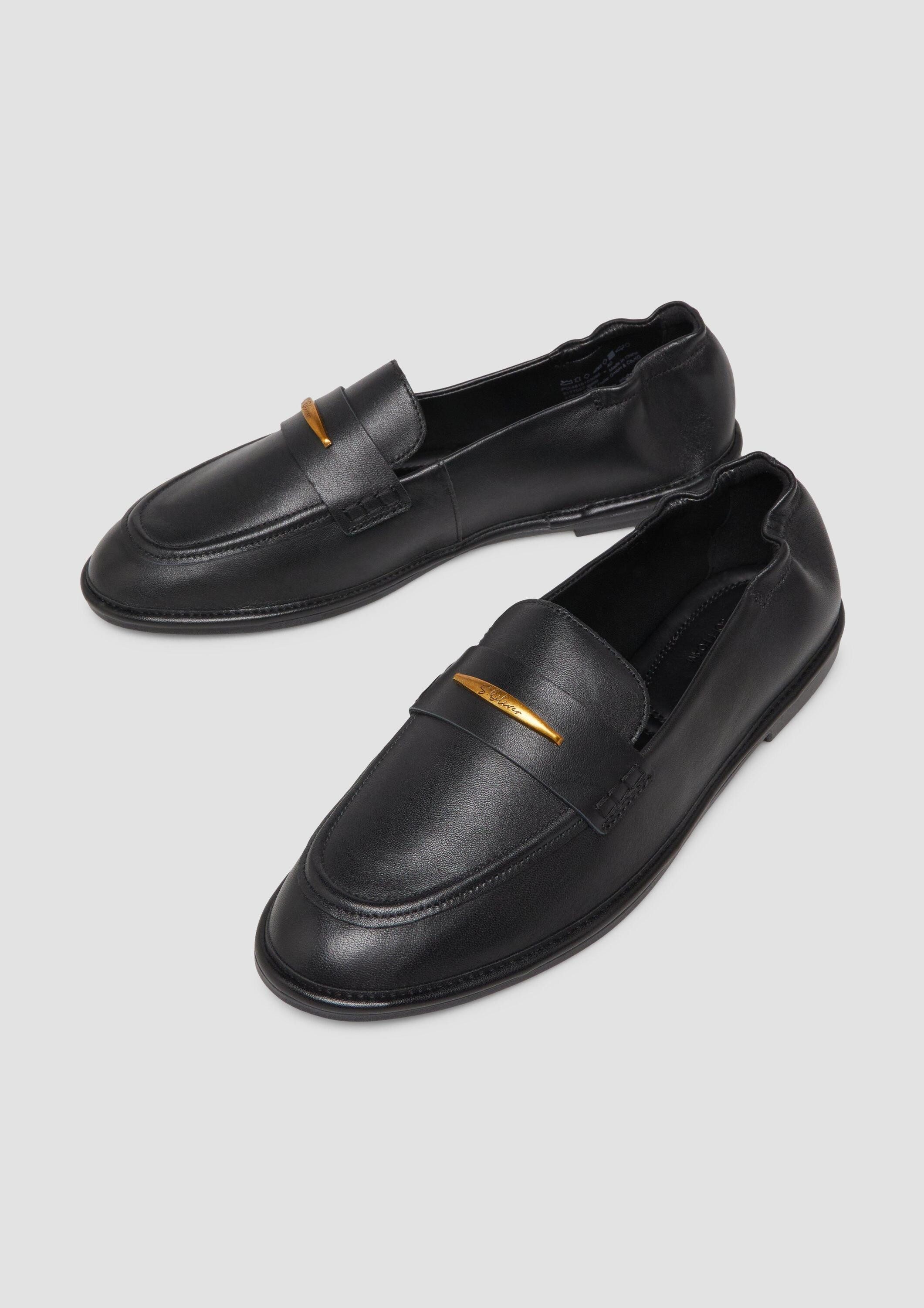 s.Oliver Slipper Schnürschuh Leder-Loafer mit dekorativem Detail