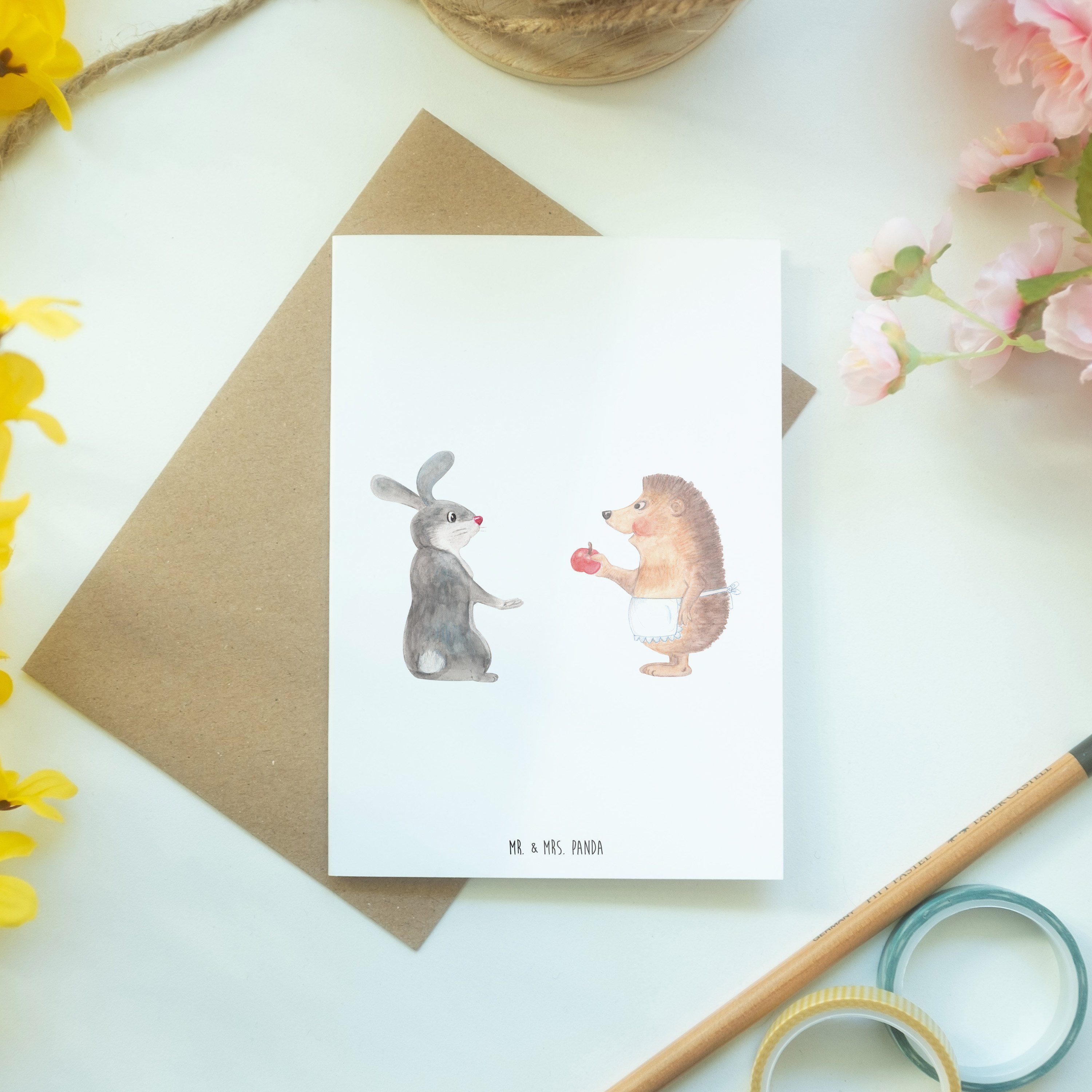 Mr. Panda Mrs. Grußkarte - ist nie Liebe - ohne Hoch Geschenk, Weiß & Spruch Schmerz romantisch,