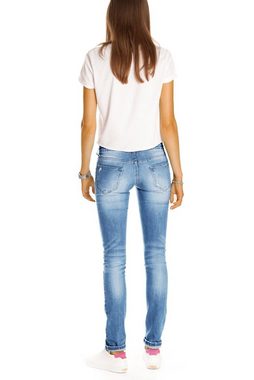 be styled Destroyed-Jeans Skinny Damen low waist Jeanshosen mit Bio-Baumwolle Hüftjeans Bio_002