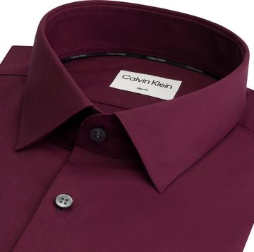 Calvin Klein Langarmhemd POPLIN STRETCH SLIM SHIRT mit Logostickerei