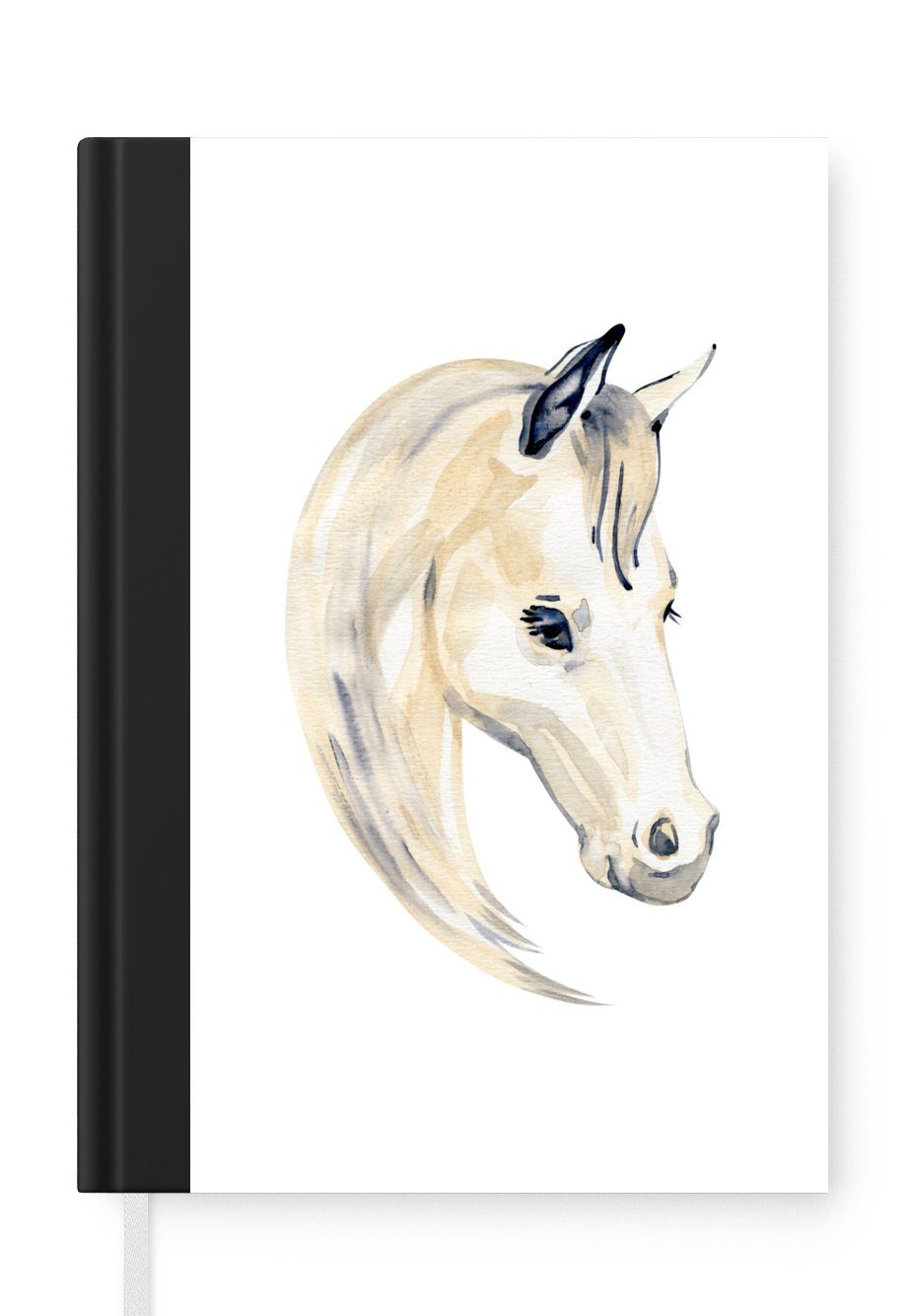 MuchoWow Notizbuch Pferd - A5, - Notizheft, Kinder - - 98 Mädchen - Mädchen, Tagebuch, Seiten, Haushaltsbuch Merkzettel, Weiß Aquarell Journal