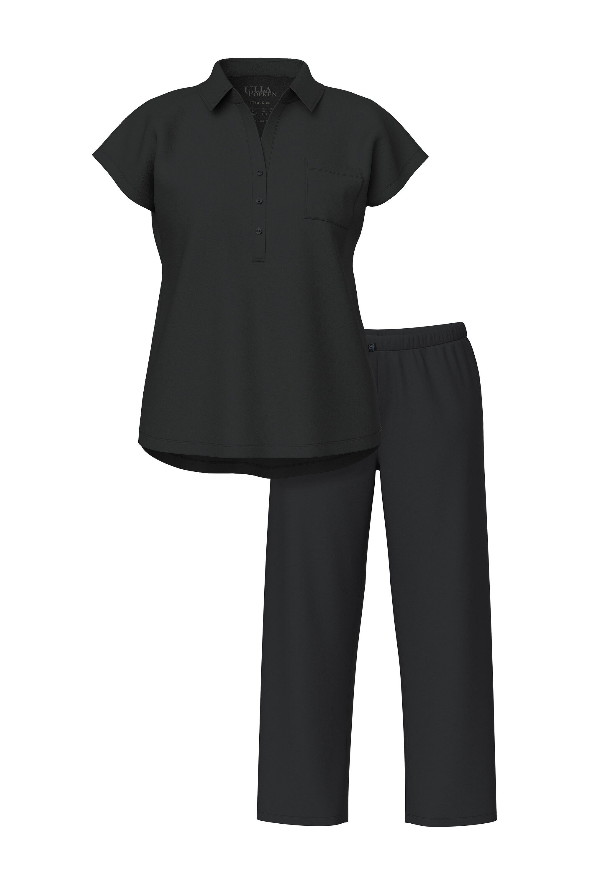 Ulla Popken Pyjama Pyjama oversized Zweiteiler Hemdkragen Halbarm günstig online kaufen