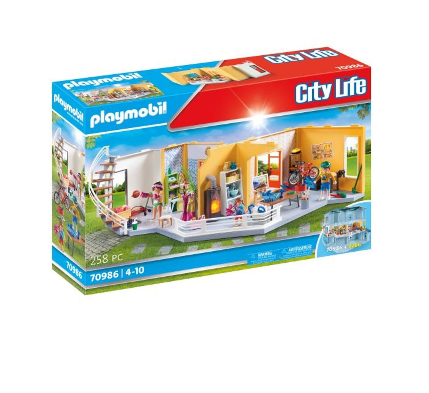 Playmobil® City Life Etagenerweiterung Wohnhaus Konstruktions-Spielset, (Etagenerweiterung Wohnhaus), Made in Europe