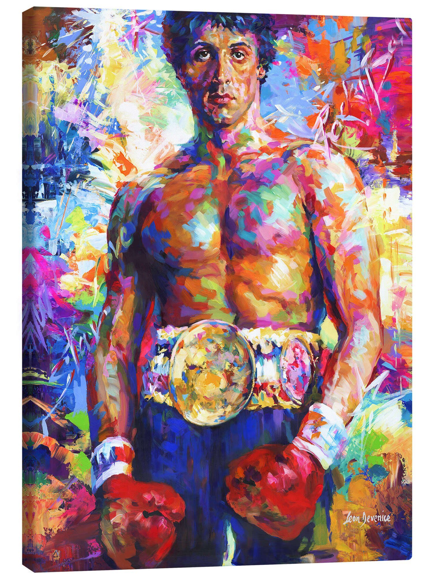 Posterlounge Leinwandbild Leon Devenice, Silvester Stallone, modernes Porträt, Malerei