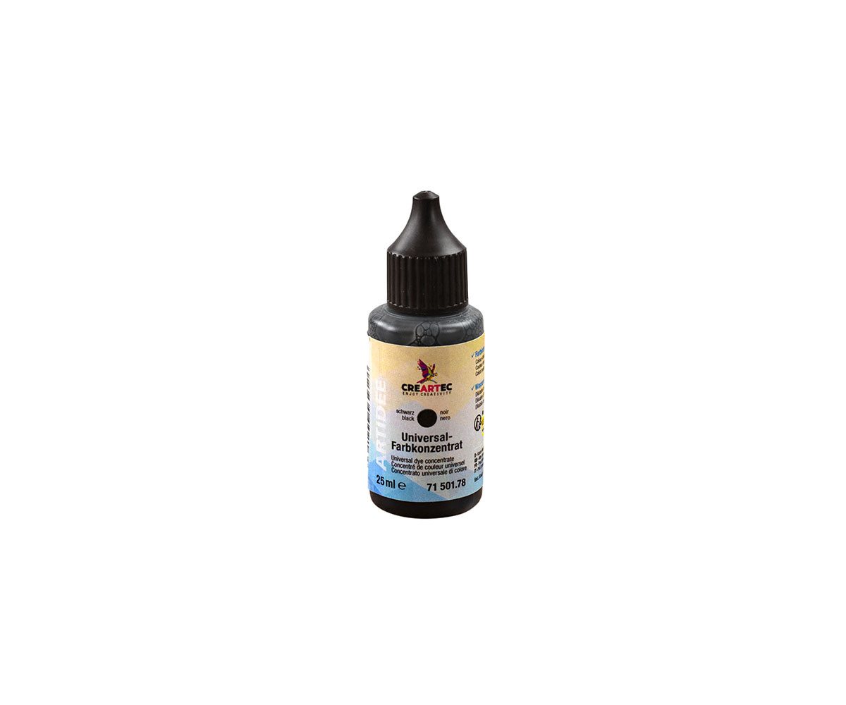 CREARTEC Bastelfarbe 7150178, Universal-Farbkonzentrat - Schwarz - 25ml, Hochpigmentiertes, intensives Färbemittel - Made in Germany