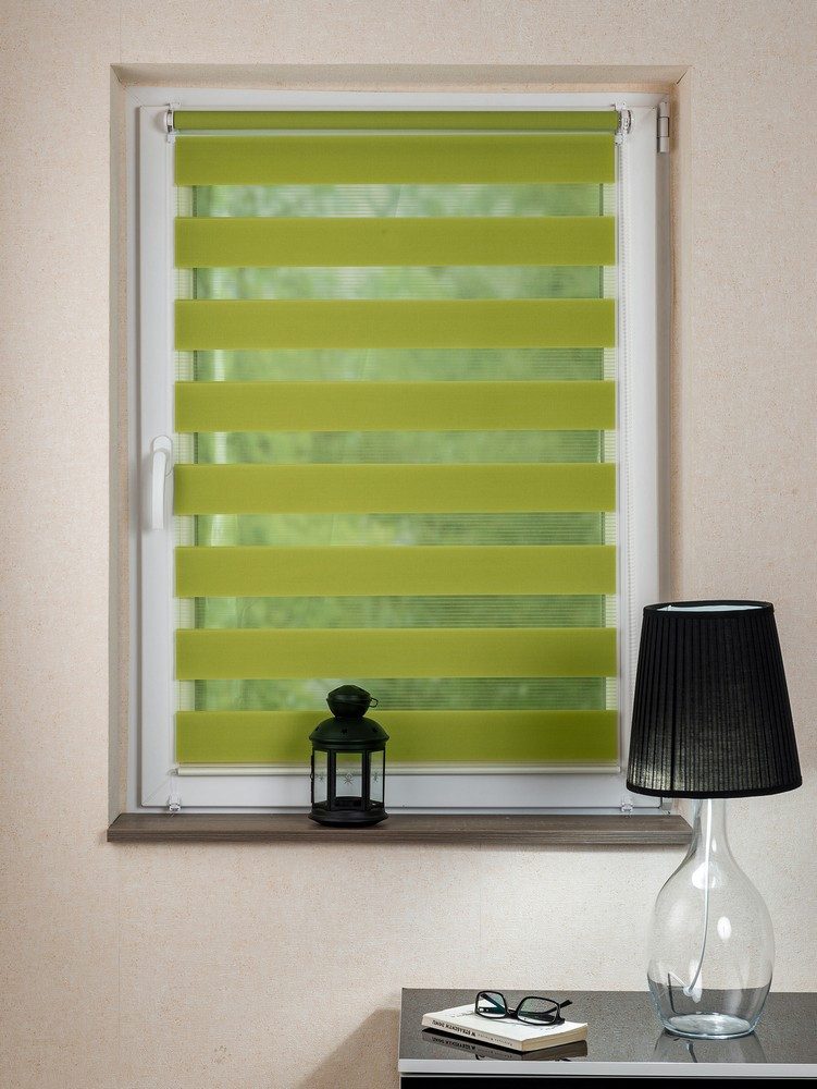 Doppelrollo, MDEKOR, Pflegeleichtes Rollo, stufenlos verstellbar, einfache Montage, Grün 50x150 cm