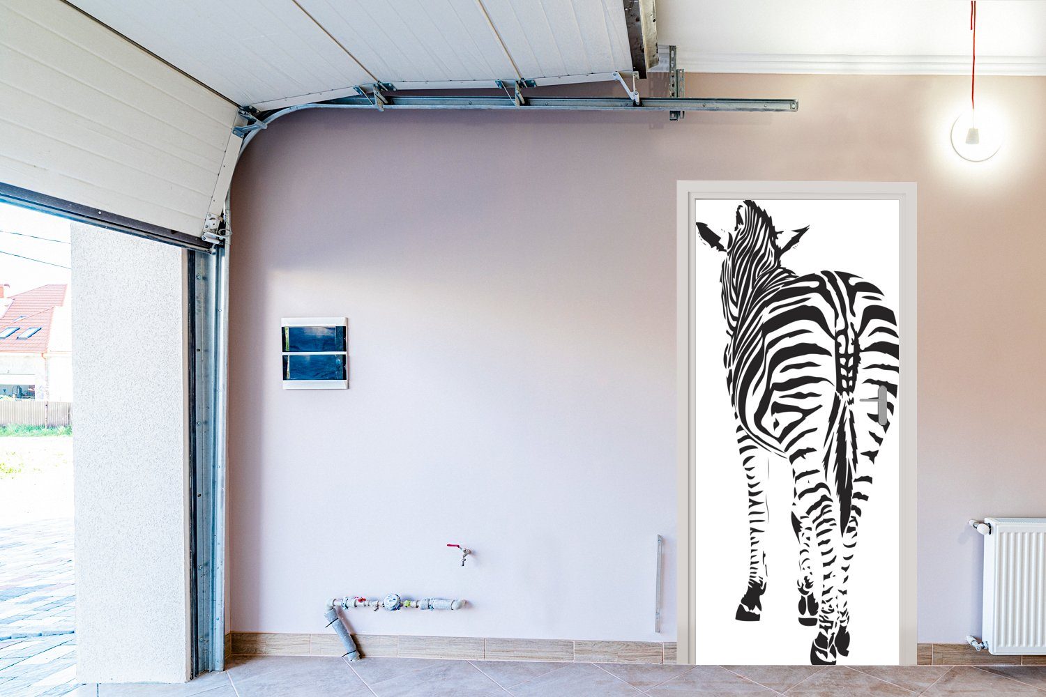 MuchoWow Türtapete Zebra Fototapete Streifen, für (1 Illustration bedruckt, - - cm St), 75x205 Matt, Tür, Türaufkleber