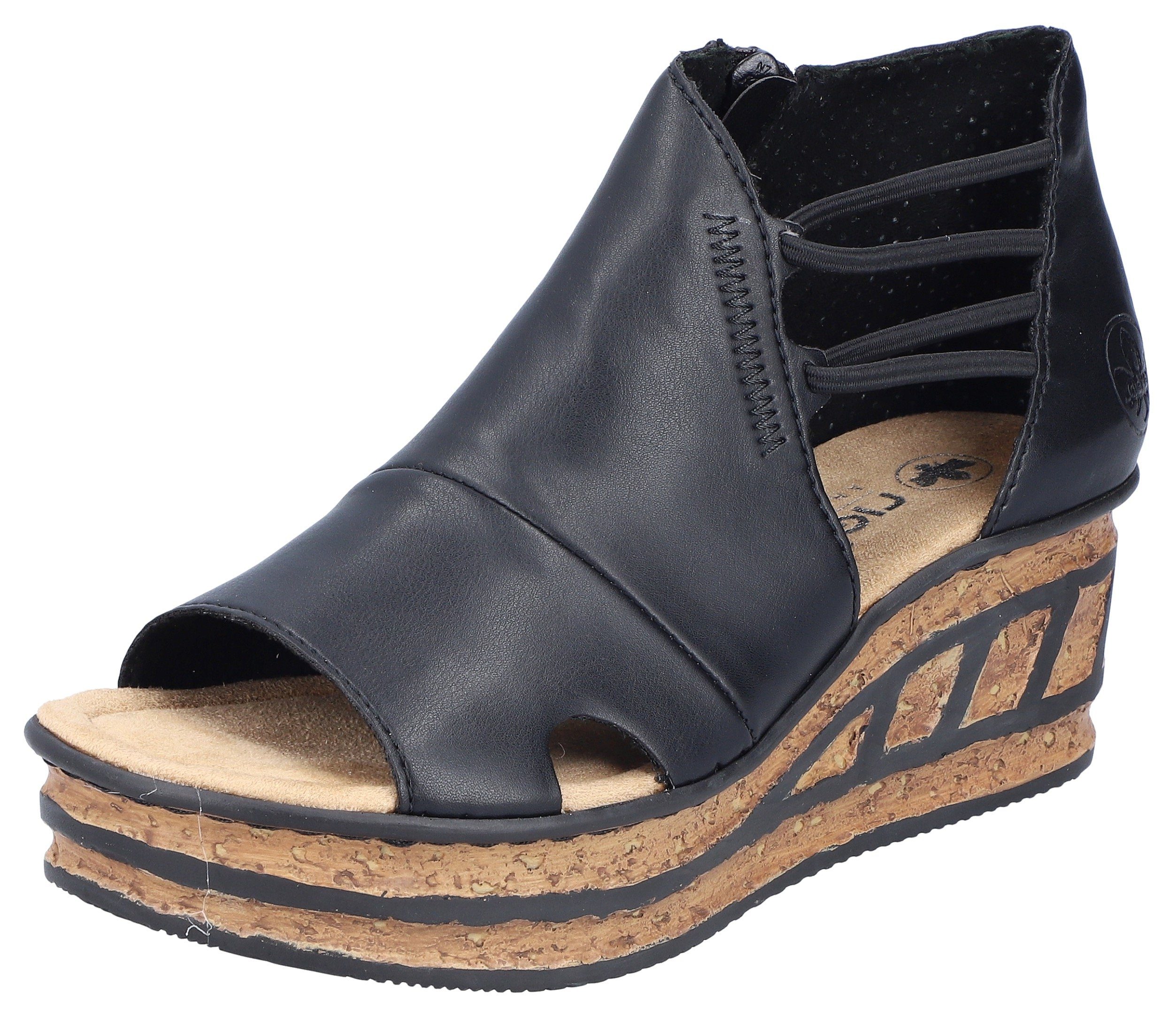 Rieker Keilsandalette, Sommerschuh, Sandale, Keilabsatz, mit Innen-Reißvers günstig online kaufen