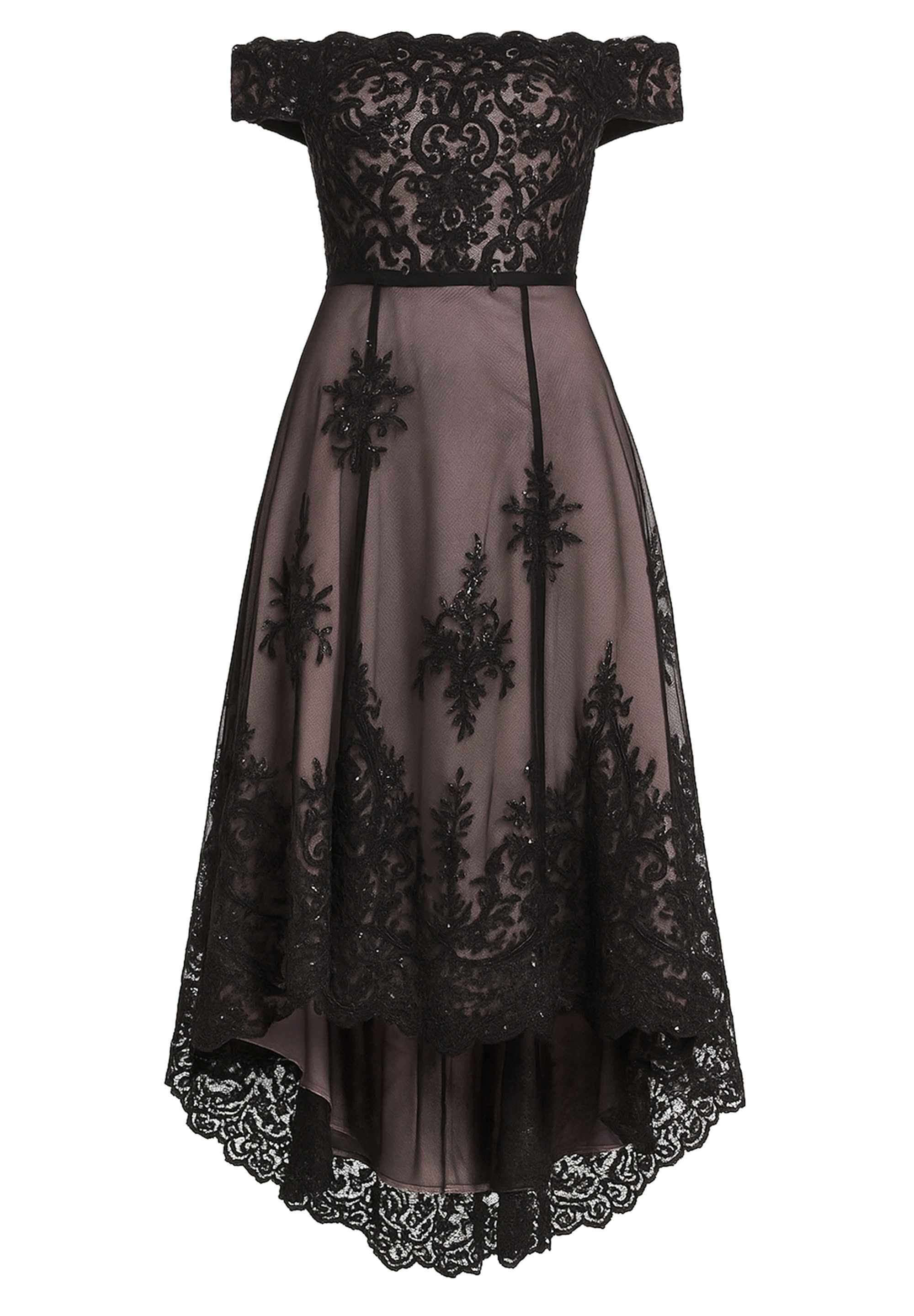 Goddiva Midikleid Bardot Sequin & Lace High Low Midi knielang günstig online kaufen