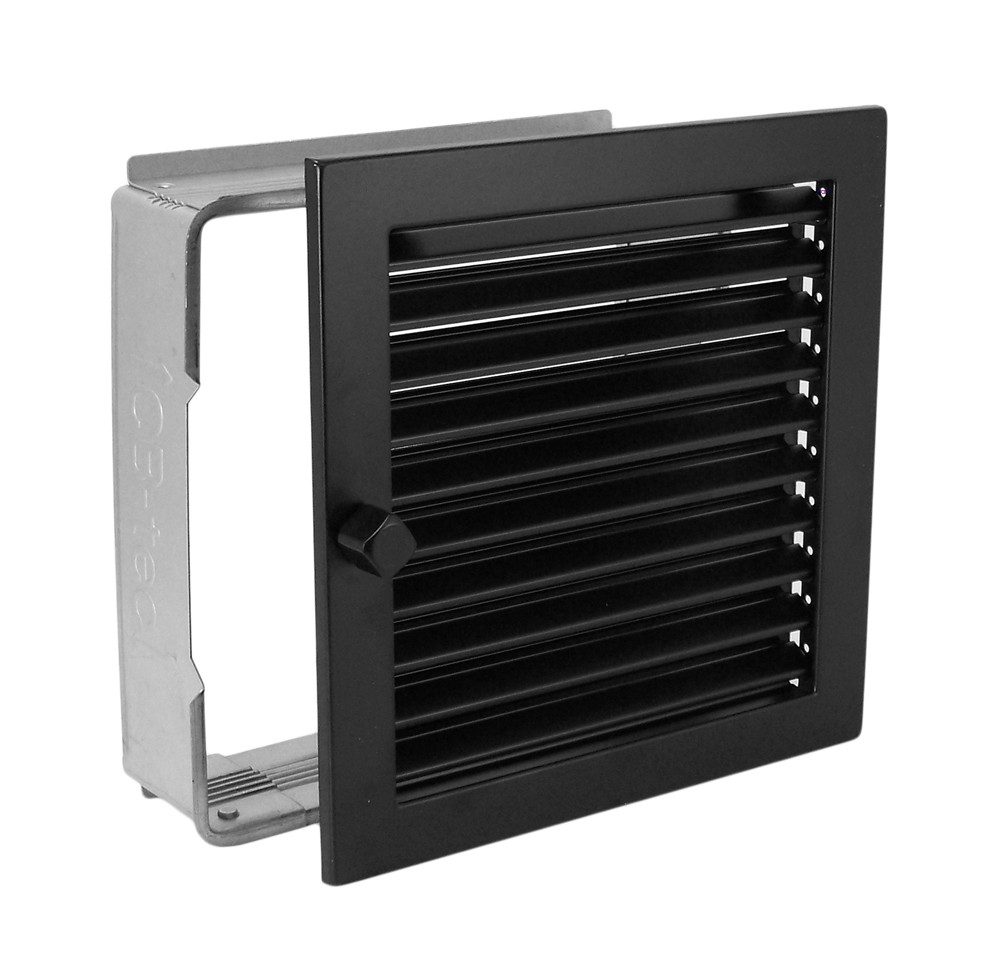 CB-TEC Lüftungsgitter Warmluftgitter WG 2323 S Lüftungsgitter Schwarz 230 x 230 Abluftgitter, Regulierbare Lamellen