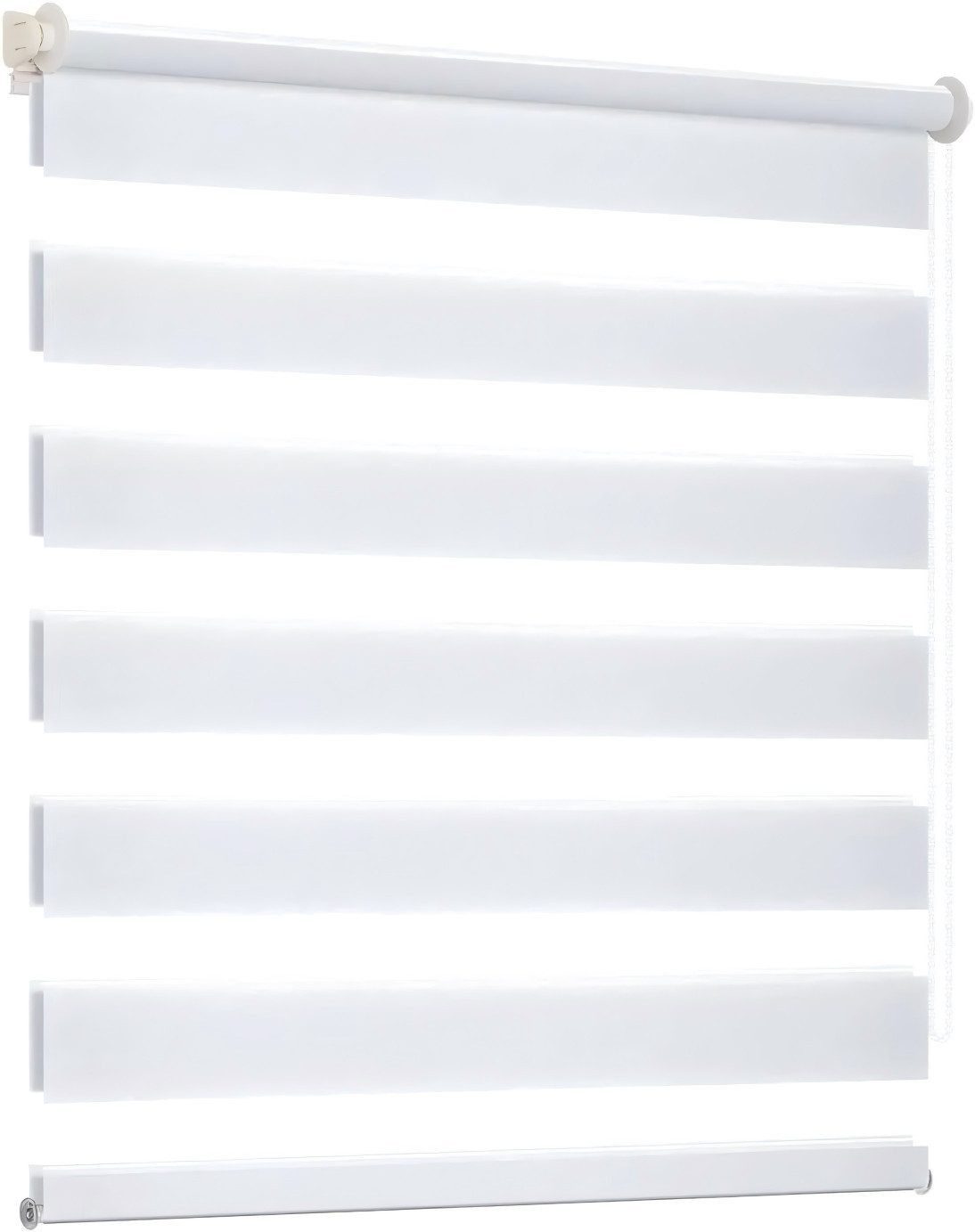 Doppelrollo Klemmfix ohne Bohre, OUBO, verdunkelnd, Fensterrollo Seitenzugrollo Blickdicht, Für Fenster und Tür mit Klämmträger lichtdurchlässig verdunkelnd