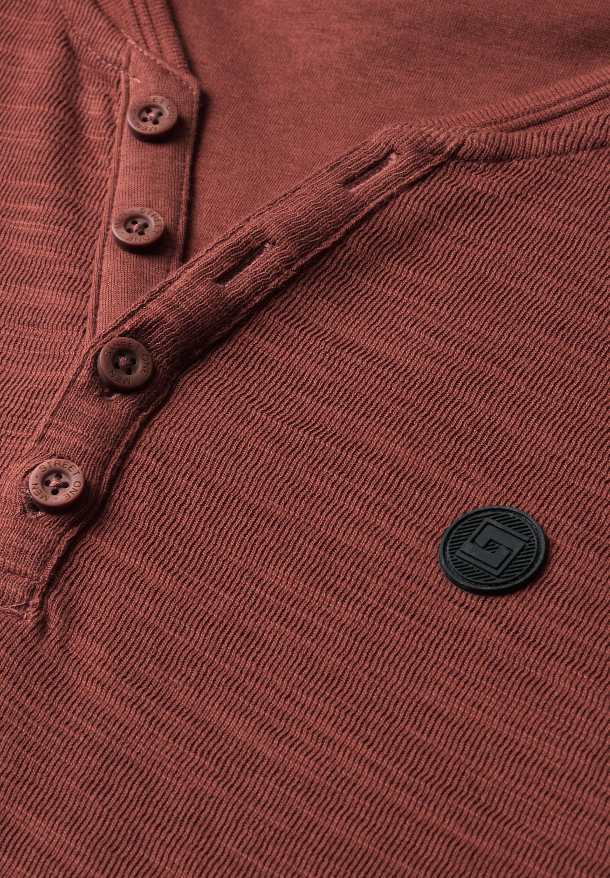 STREET ONE MEN Langarmshirt in Unifarbe – Bild 5 von 5