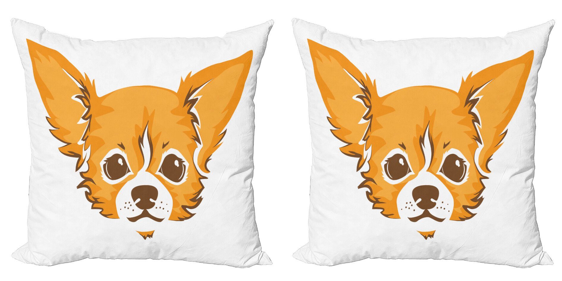 Kissenbezüge Modern Accent Doppelseitiger Digitaldruck, Abakuhaus (2 Stück), Chihuahua Simplistic Cartoon-Hund