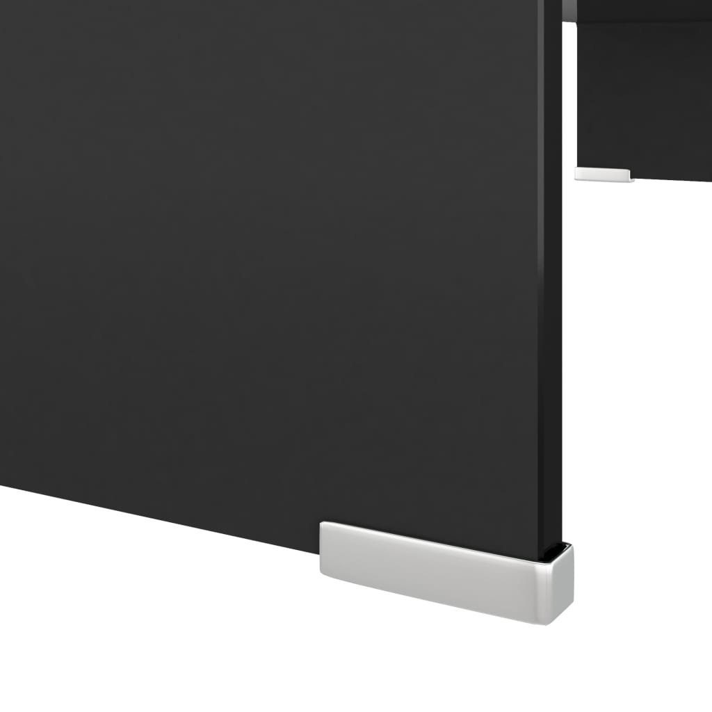 Schwarz TV-Tisch/Bildschirmerhöhung TV-Schrank cm 80x30x13 furnicato Glas