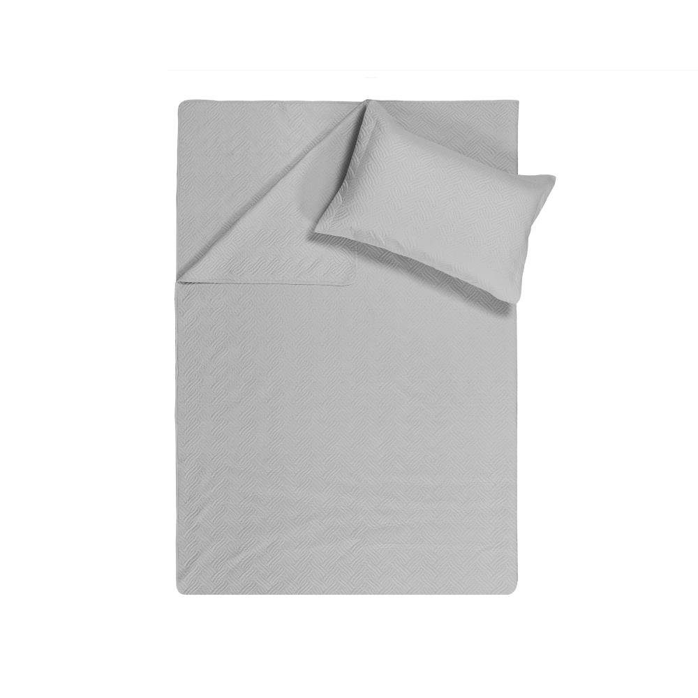 atmungsaktiv Tagesdecke - Wave Tagesdecke Silber Sleeptime 2 Kissenbezüge 60x70, 260x250 Gut - + Sitheim-Europe,