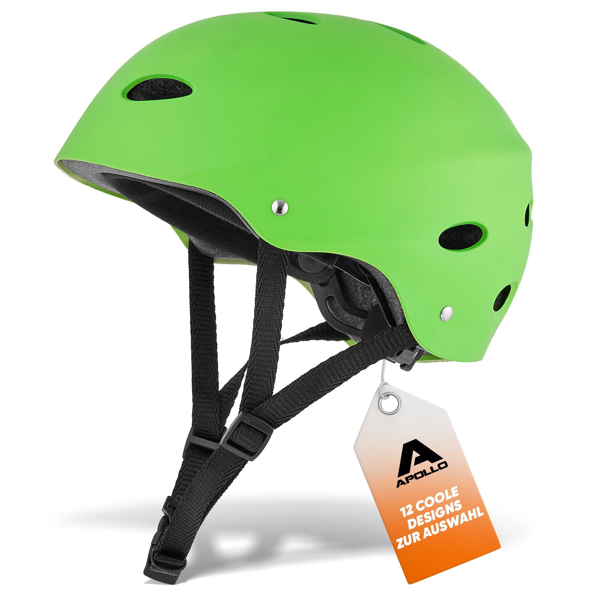 Apollo Kinderhelm Skatehelm für Kinder und Erwachsene - Verstellbarer Skaterhelm, Kinderfahrradhelm für Jungen und Mädchen mit Drehrad-Anpassung