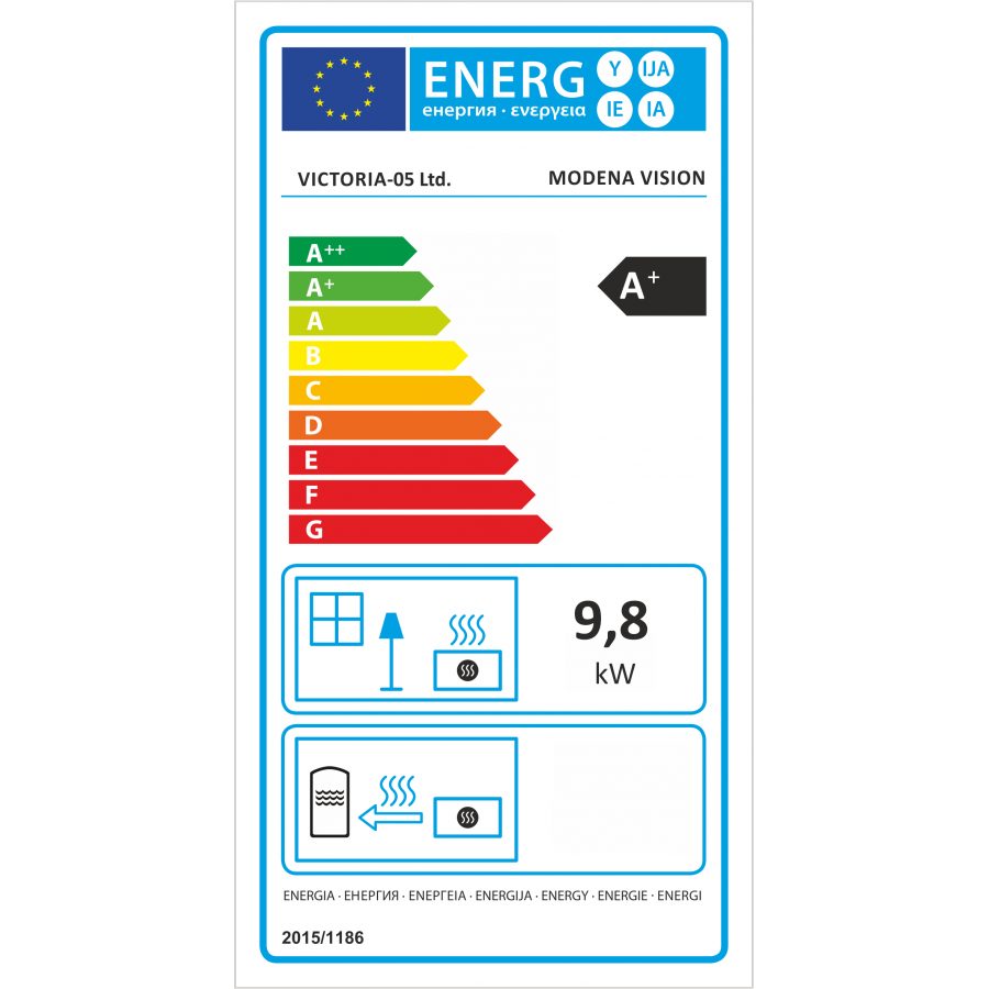 Conforto Kaminofen Kaminofen Modena Vision Stahl Schwarz 9,76 kW Panorama A+, 9.76 kW, Zeitbrand, 9,76 kW Panorama-Kaminofen aus Stahl mit Scheibenspülung