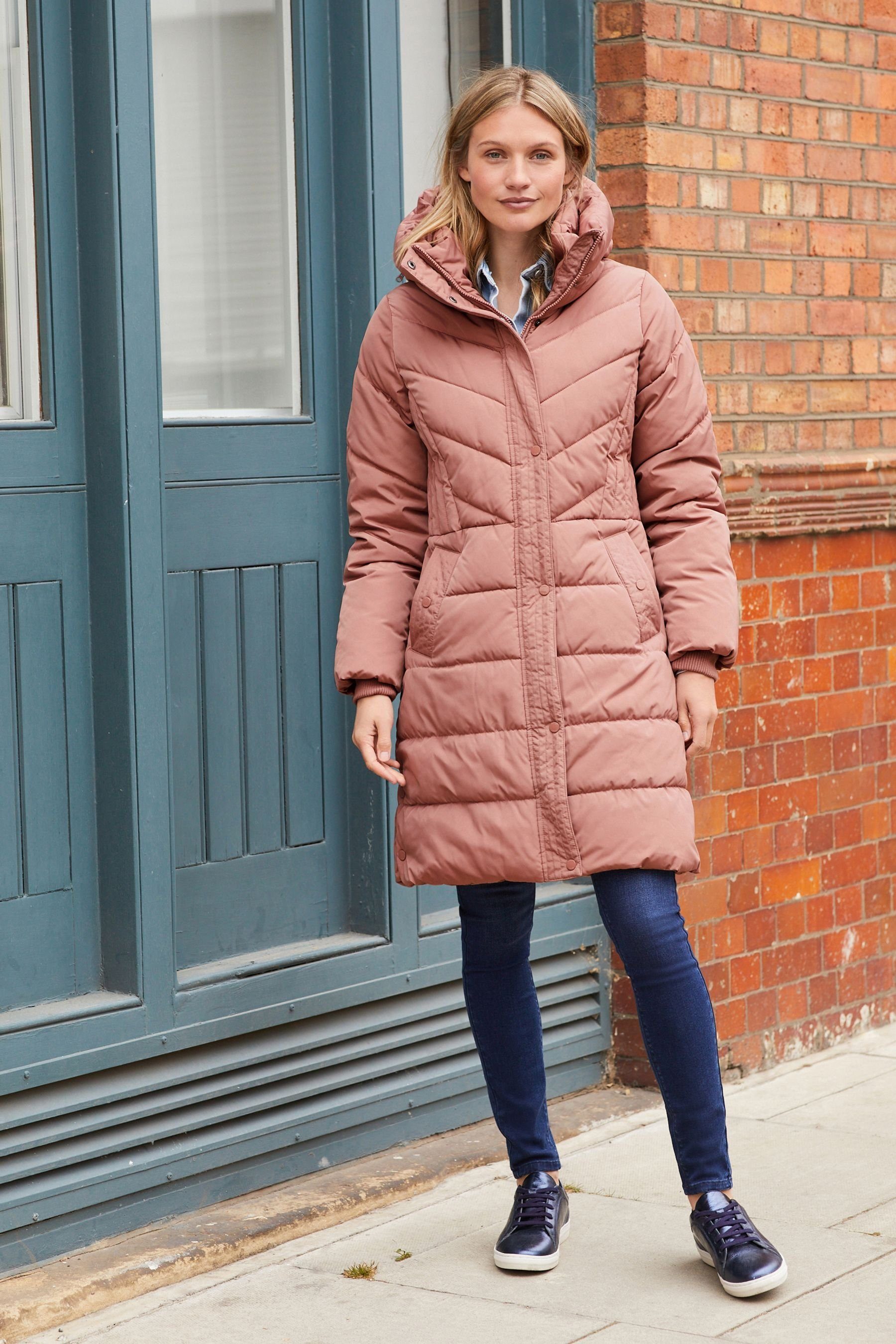 Next Steppmantel Wasserabweisender Kapuzenmantel Recyclingpolyester (1-tlg)