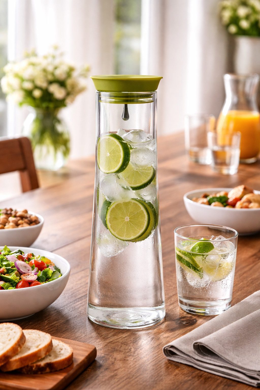 Feelino Kanne Wasserkaraffe Glaskaraffe Thermo Karaffe Ausgießfunktion 360 Grad 850