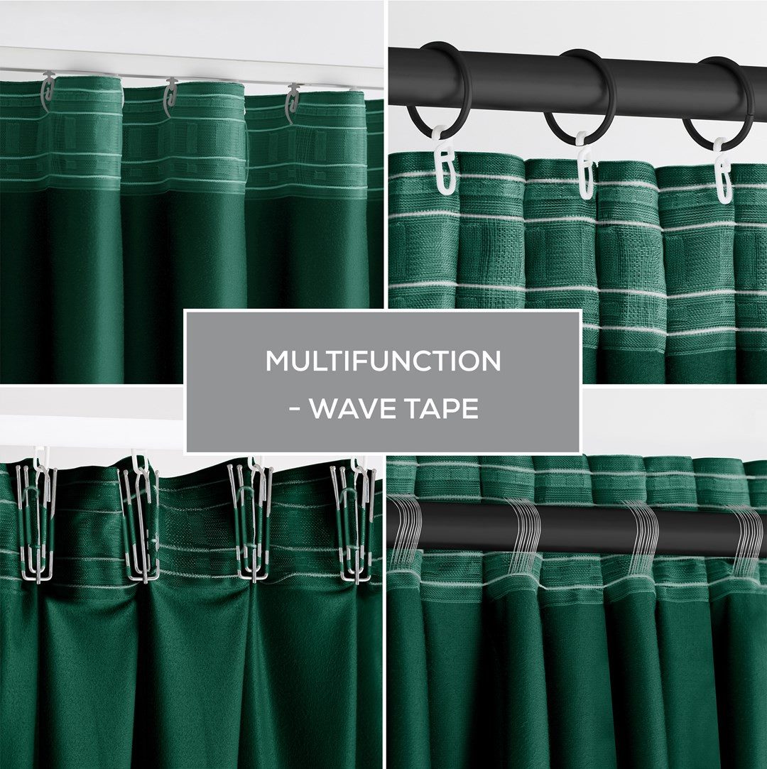Restilo Gardine Gardine Multifunktionsband Kräuselband Vorhang Verdunkelnd Samt Textil (1 St), Kräuselband, verdunkelnd, Samt Textilien, mit Raffhalter