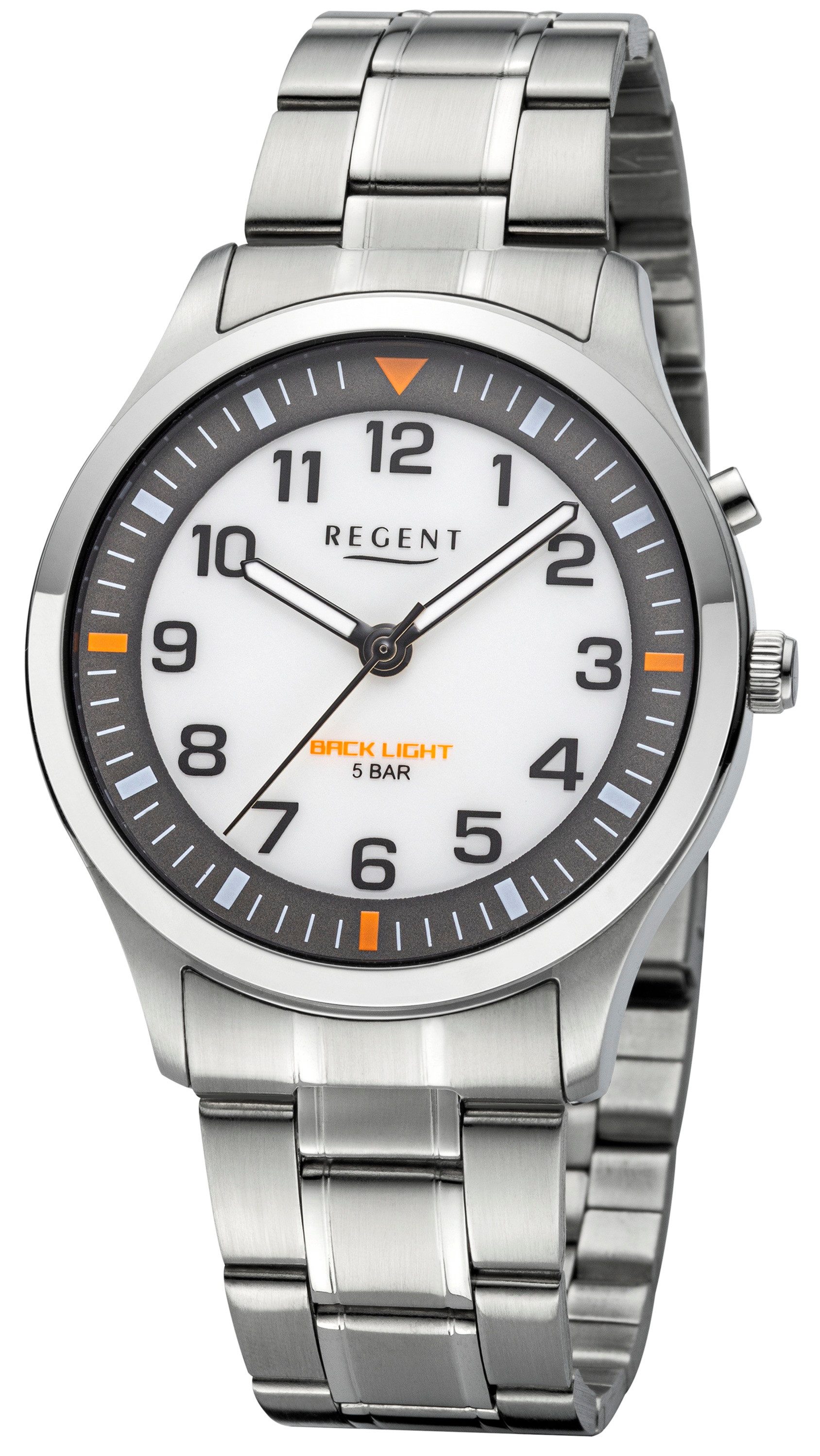 Regent Quarzuhr Uhren mit Licht auf Knopfdruck, Lichtfunktion in 4 Versionen, Lichtfunktion bei Tastendruck