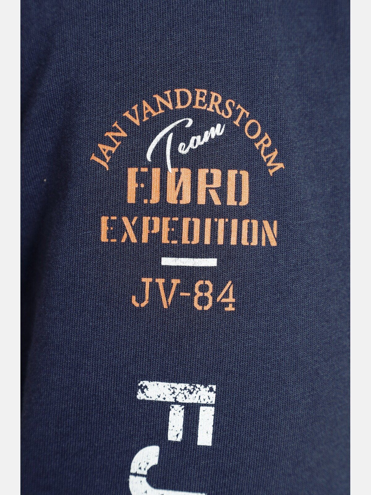 Jan Vanderstorm Print Langarmshirt, Entdecker dunkelblau ELION Langarmshirt